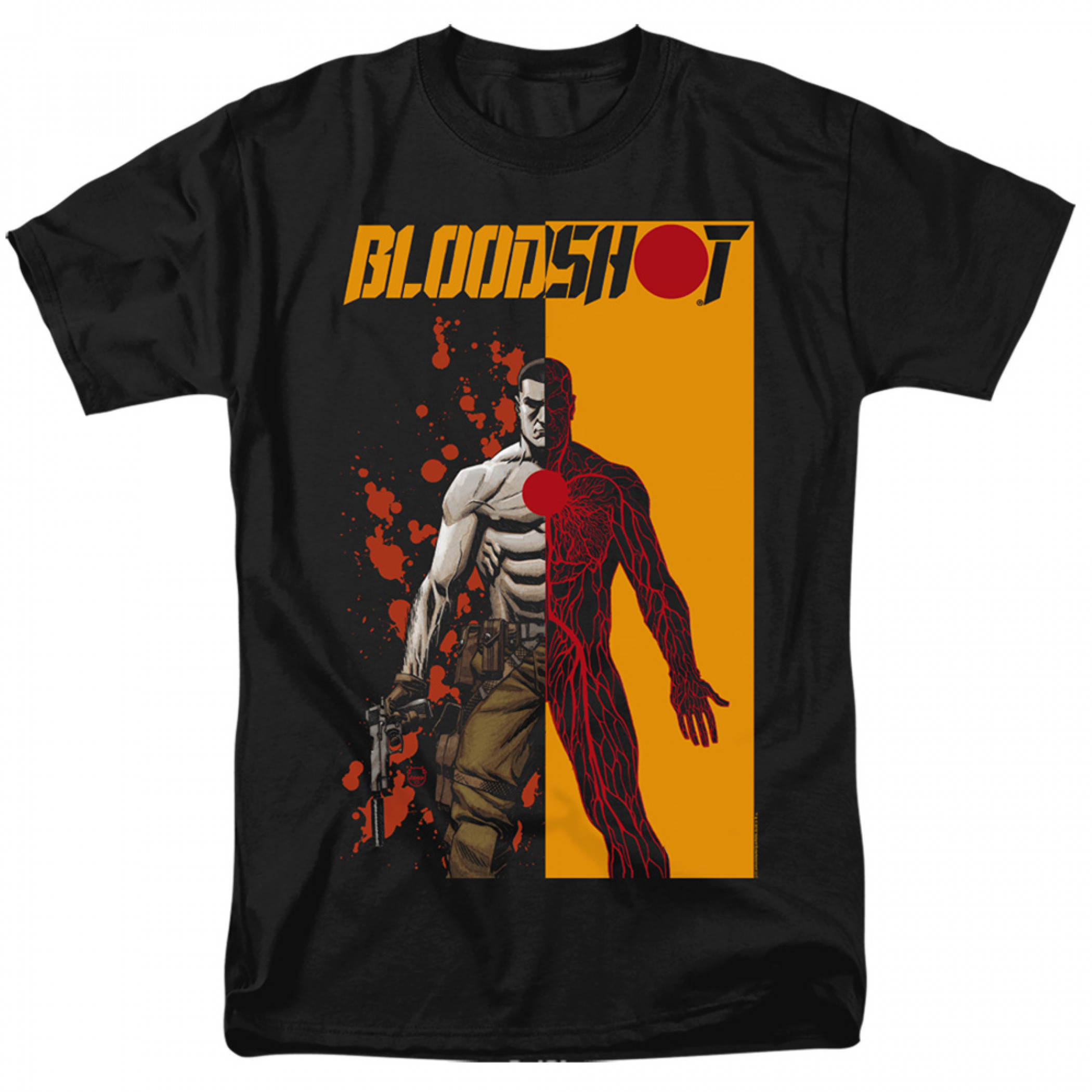 Bloodshot Split Black T-Shirt, Black