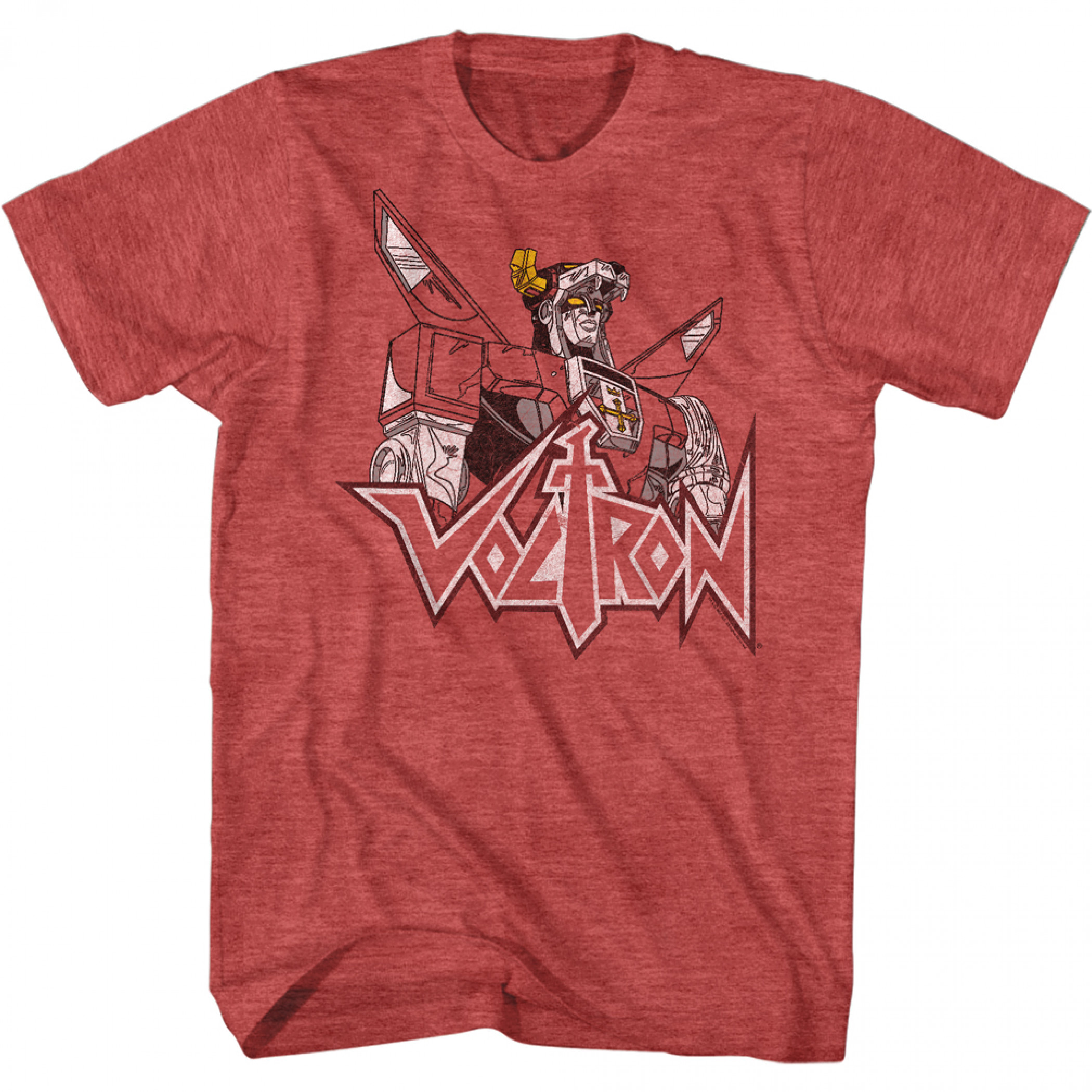 Voltron Character 3/4 Front Voltron Fade Robot T-Shirt, Red