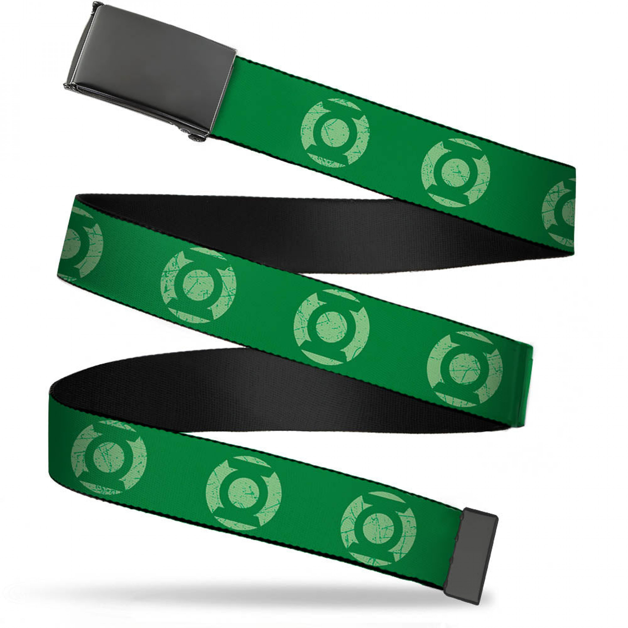 The Green Lantern Weathered Logo Web Belt, Green