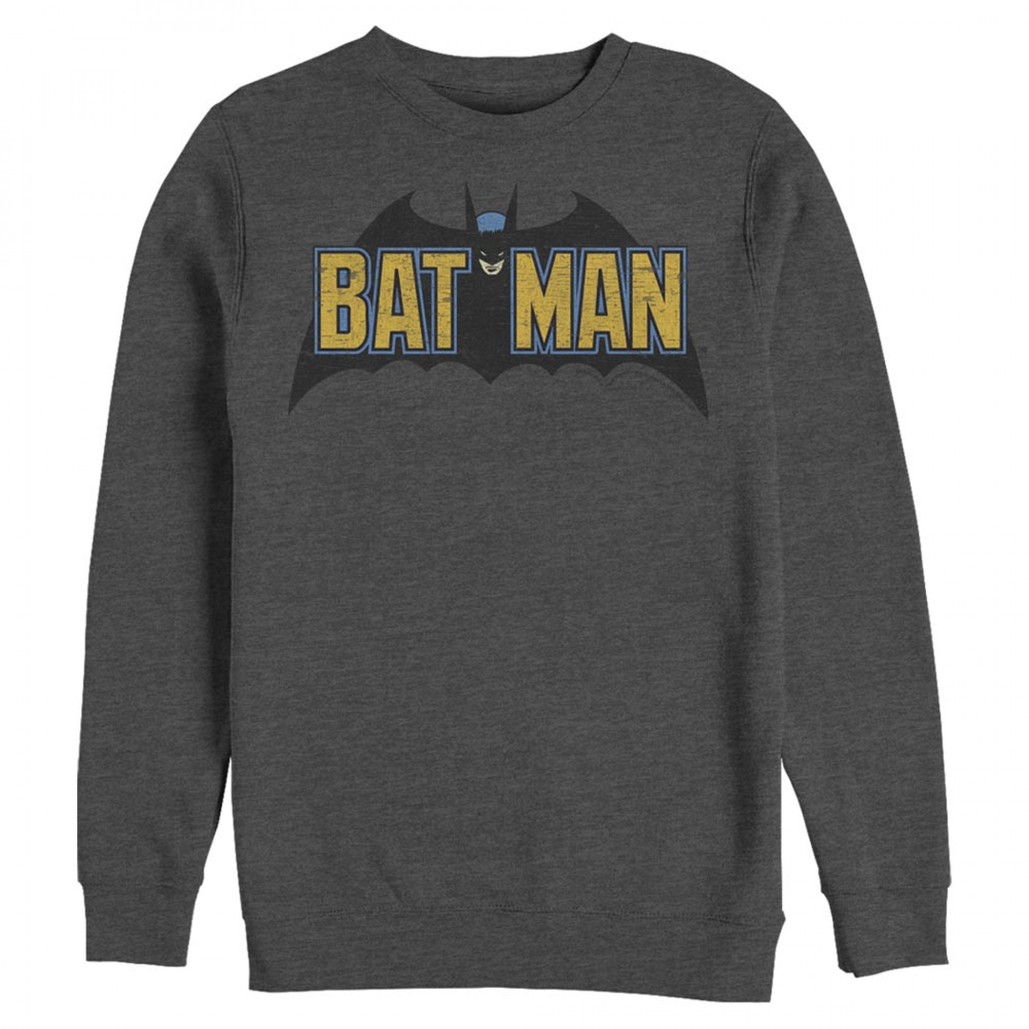 Batman Old School Logo Charcoal Sweatshirt, Grey