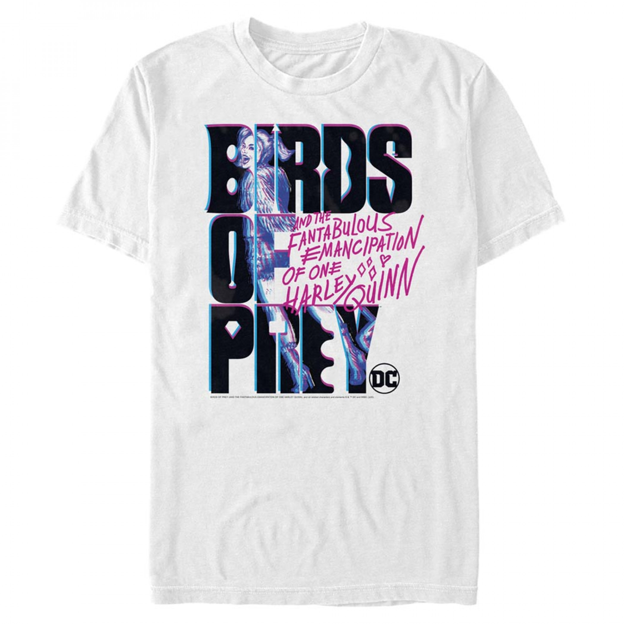 Birds of Prey Harley Quinn Logo White T-Shirt, White