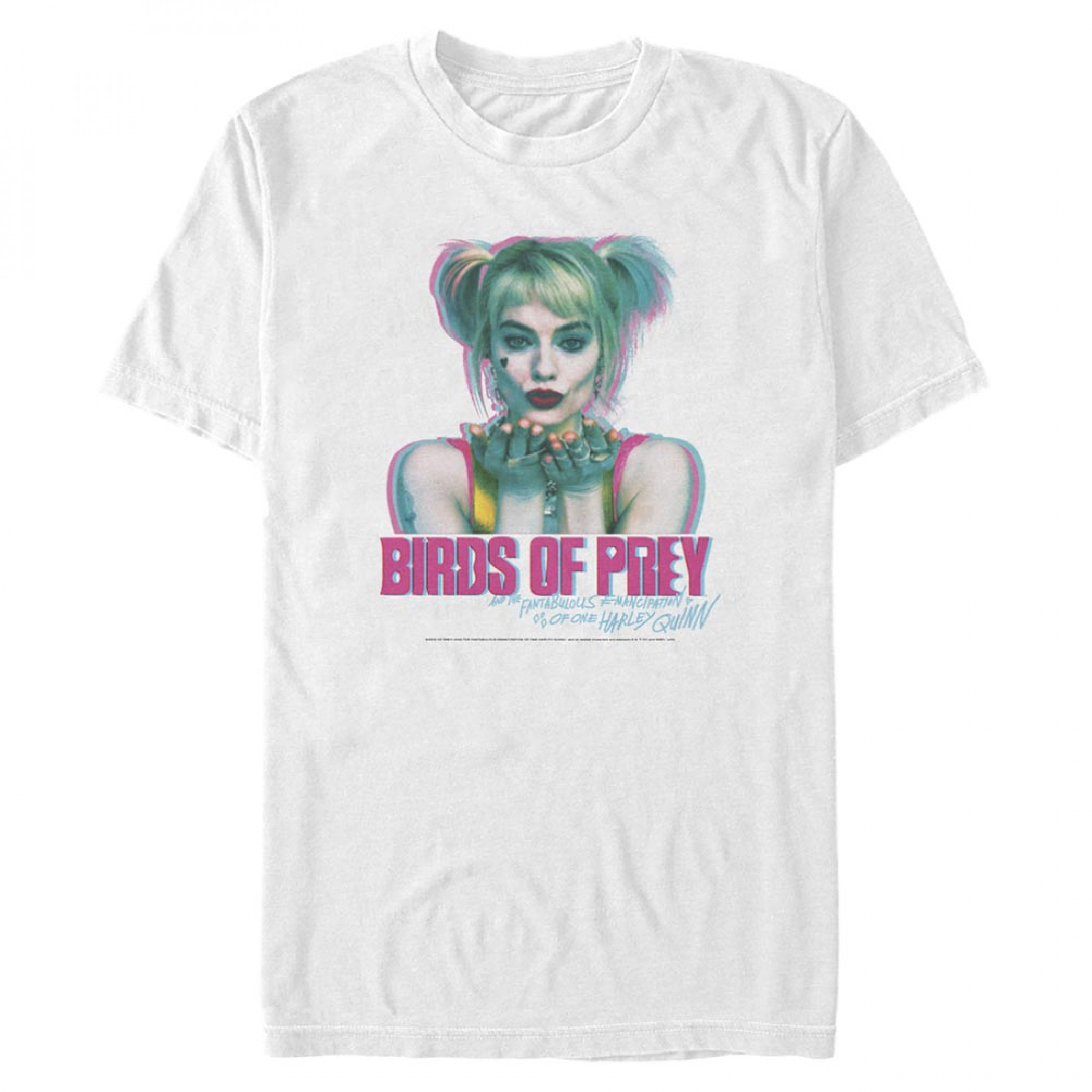 Birds of Prey Harley Quinn Blowing Kisses White T-Shirt, White