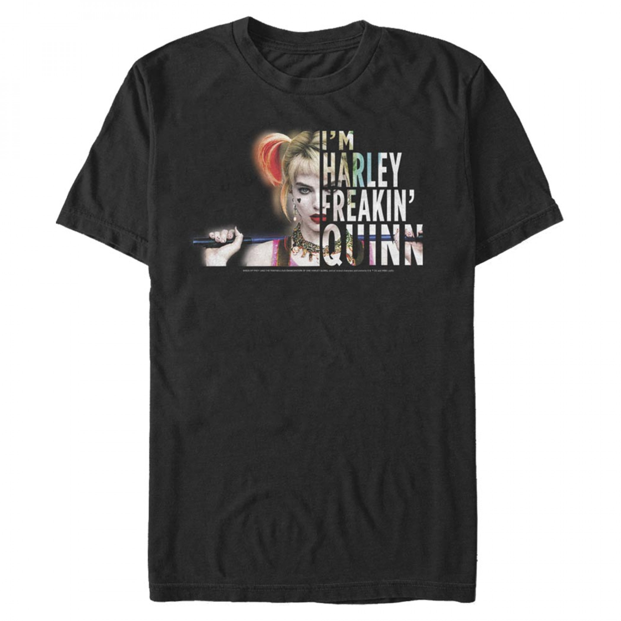 Birds of Prey Harley Freakin Quinn Black T-Shirt, Black