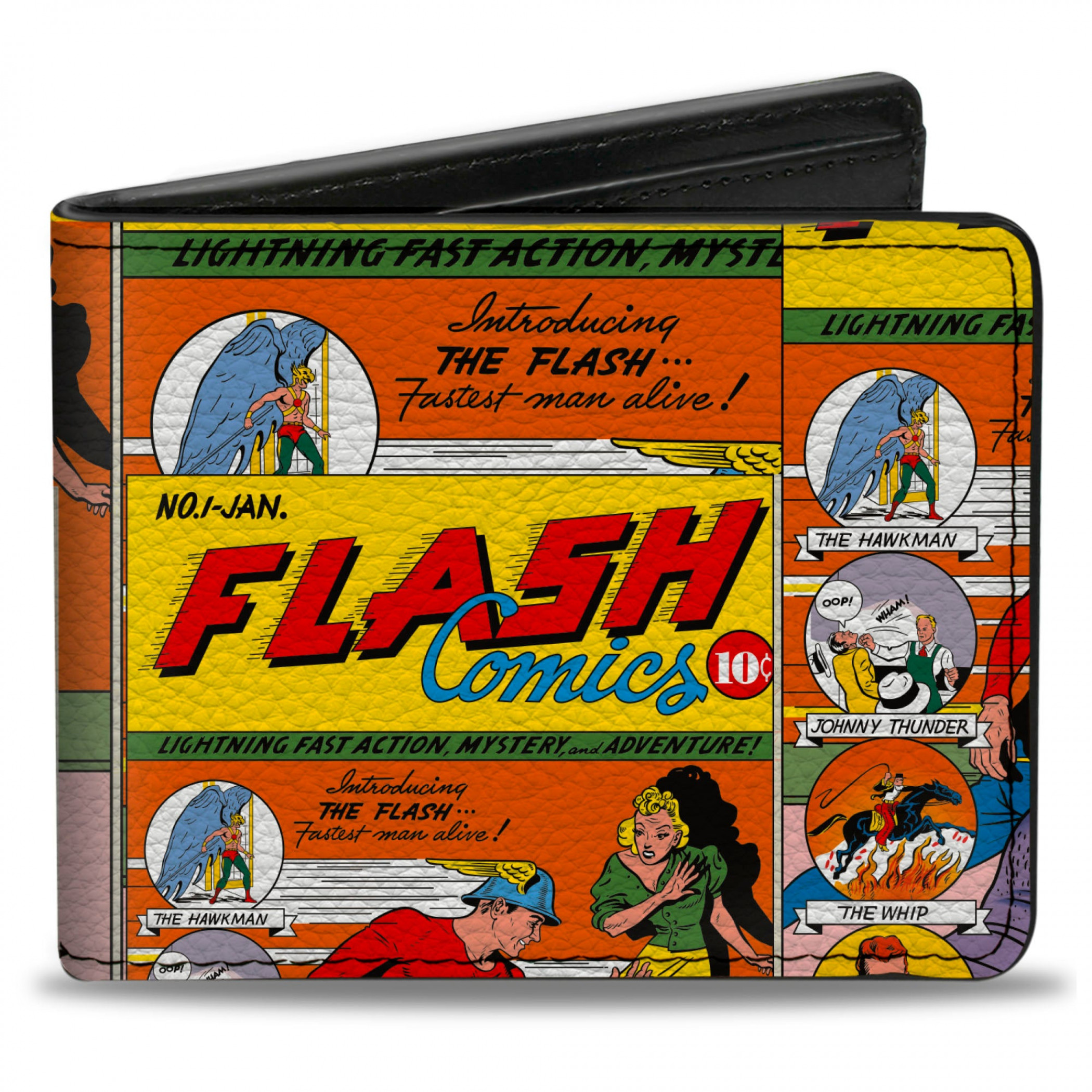 The Flash Comic Book Panels Collage Bi-Fold Wallet, Multi-Color