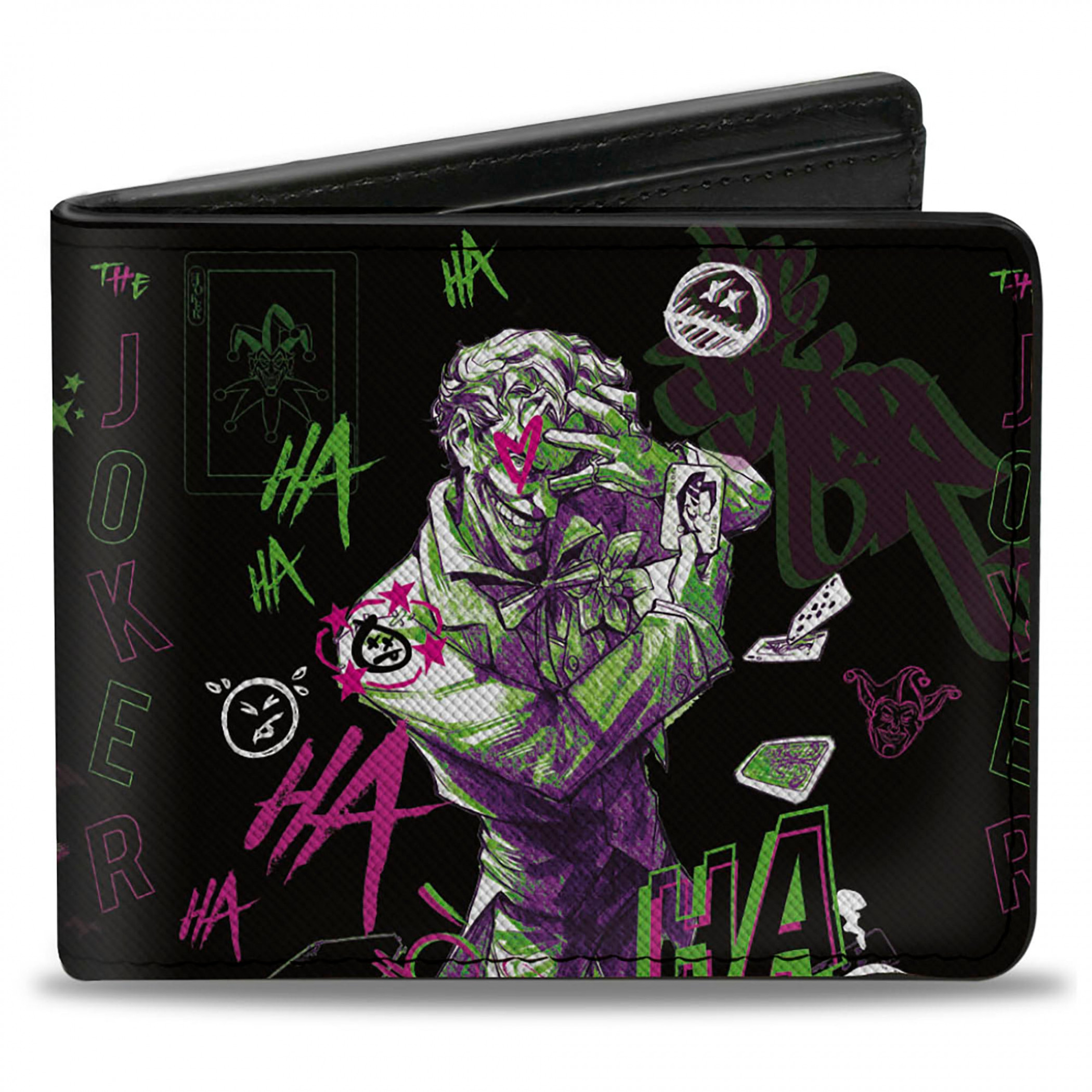 Joker The Clown Prince of Crime Bi-Fold Wallet, Black