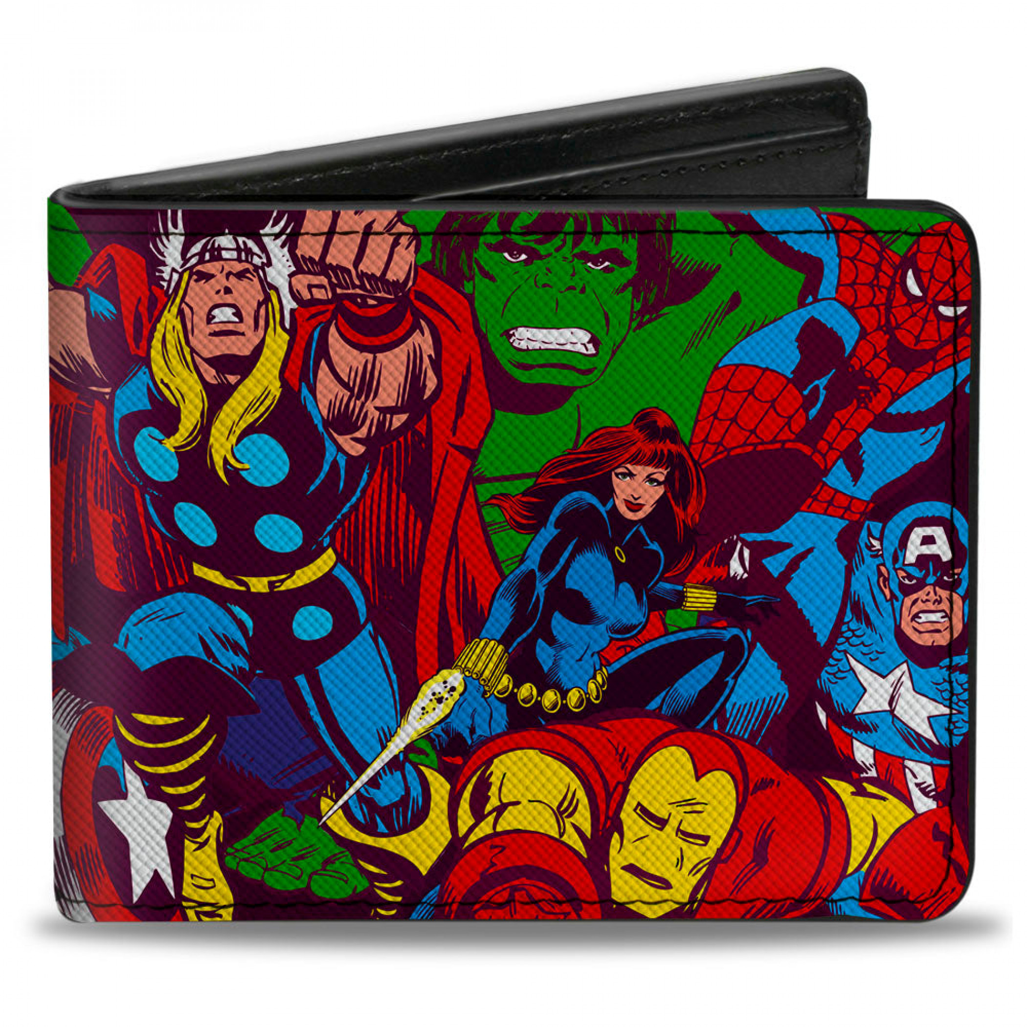 Avengers Retro Action Poses Bi-Fold Wallet, Multi-Color