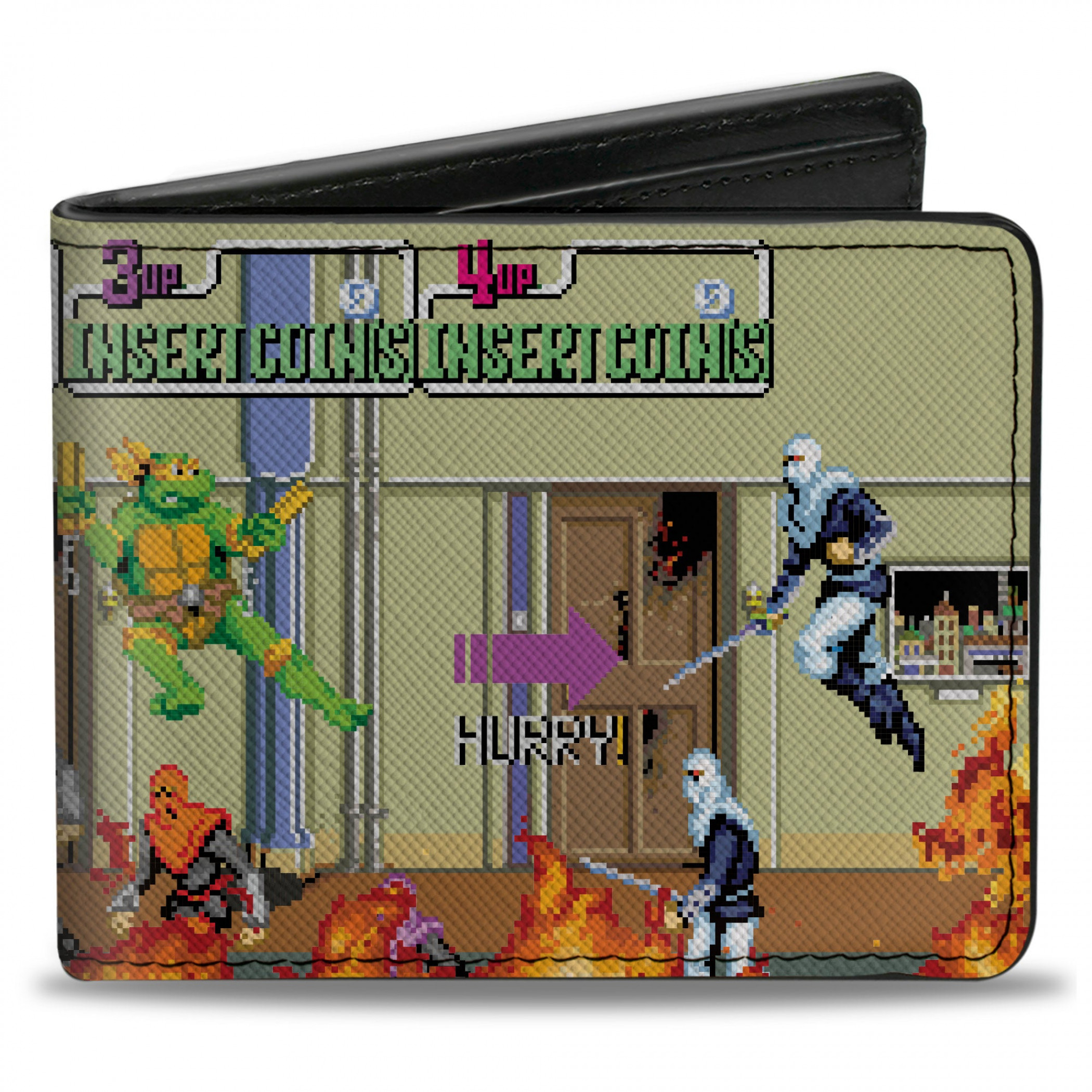 Teenage Mutant Ninja Turtles 8-Bit Battle Bi-Fold Wallet, Multi-Color