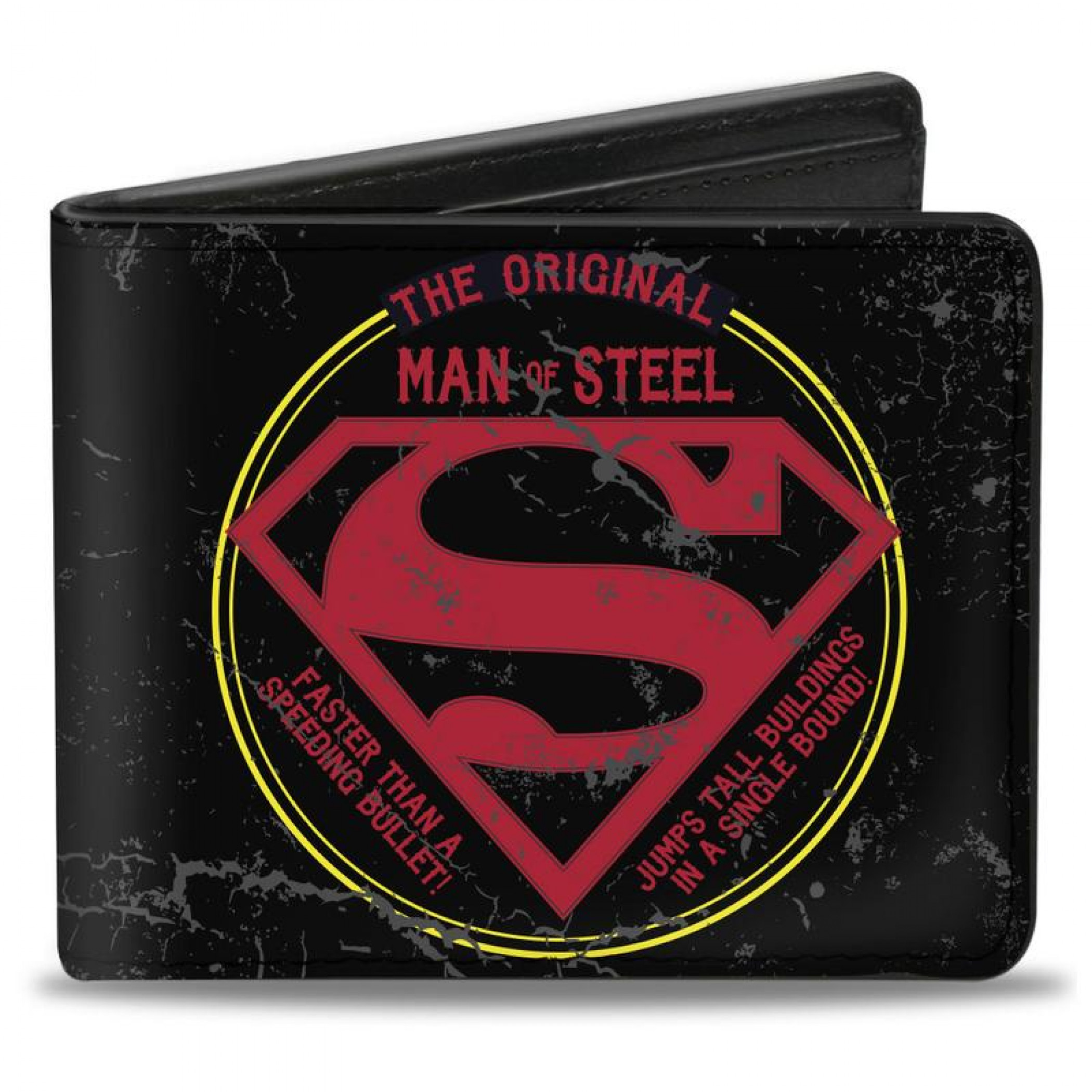 Superman DC Comics The Original Man of Steel Badge Bi Fold Wallet, Black