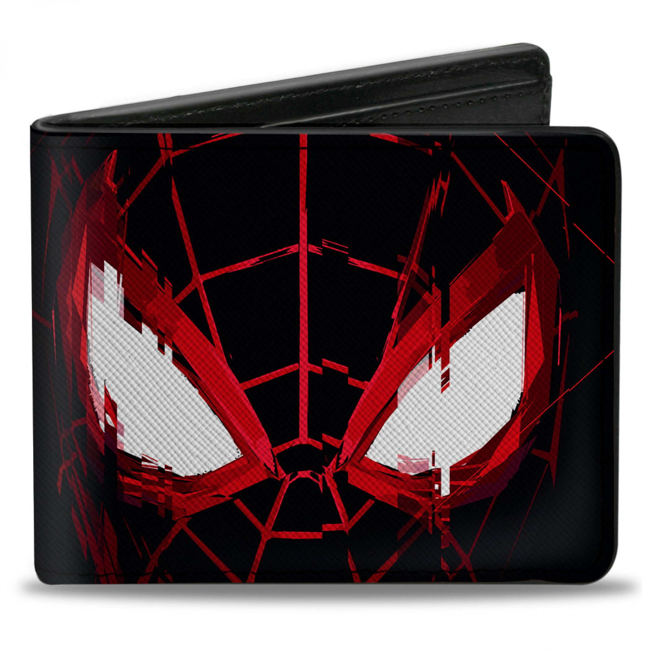 Miles Morales Glitched Out Spider-Man Bi-Fold Wallet, Black