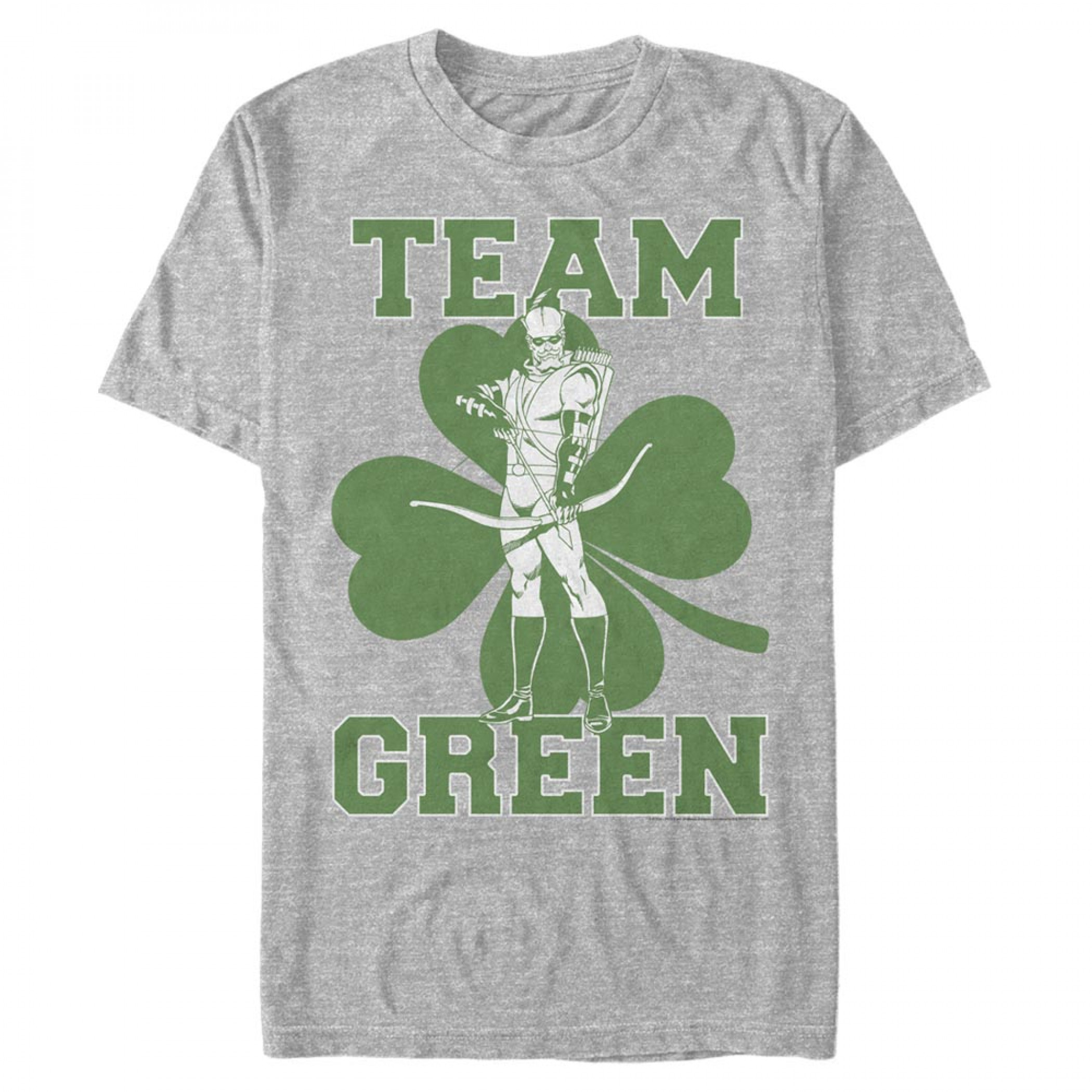 Green Arrow Team Green St. Patrick's Day T-Shirt, Grey
