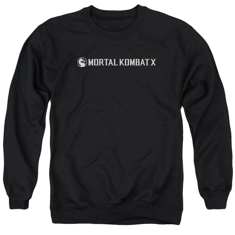 Mortal Kombat X Horizontal Logo Black Crew Neck Sweatshirt, Black