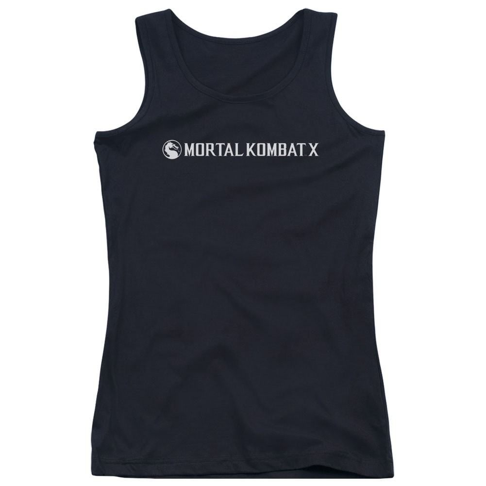 Mortal Kombat X Horizontal Logo Black Juniors Tank Top, Black