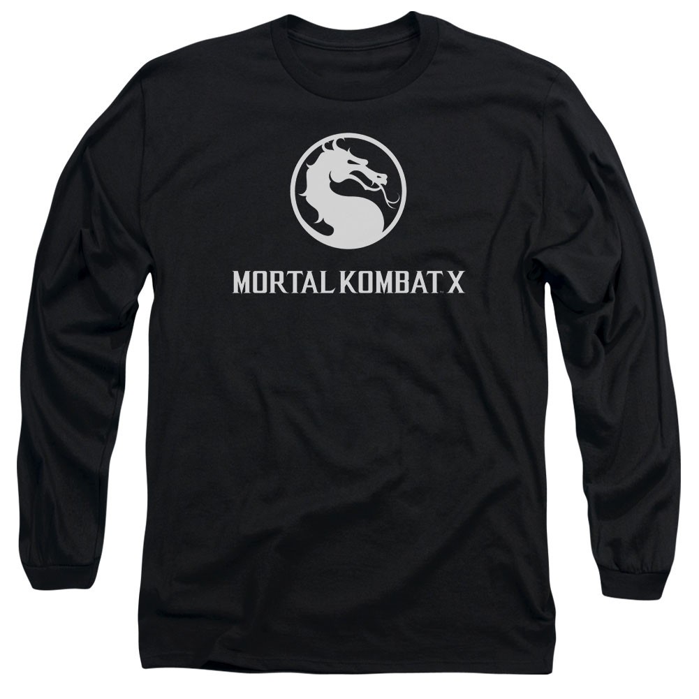 Mortal Kombat X Dragon Logo Black Long Sleeve T-Shirt, Black