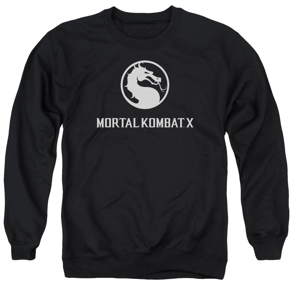 Mortal Kombat X Dragon Logo Black Crew Neck Sweatshirt, Black