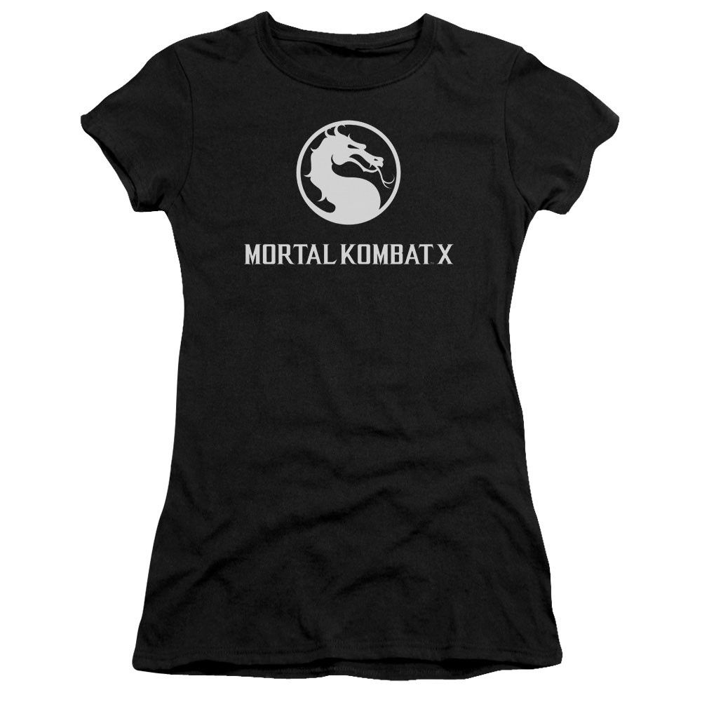 Mortal Kombat X Dragon Logo Black Juniors T-Shirt, Black