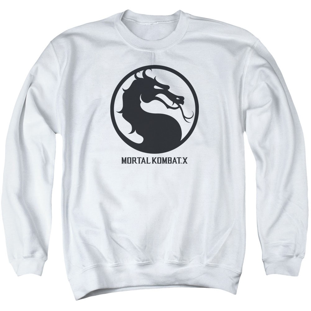 Mortal Kombat X Seal White Crew Neck Sweatshirt, White
