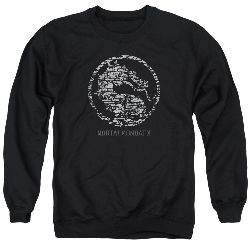 Mortal Kombat X Stone Seal Black Crew Neck Sweatshirt, Black