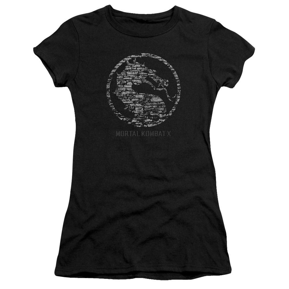 Mortal Kombat X Stone Seal Black Juniors T-Shirt, Black