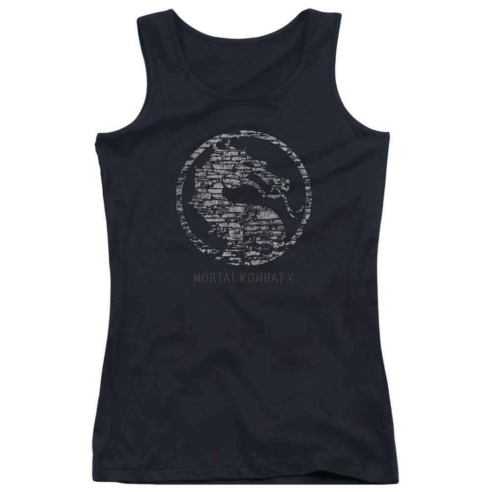 Mortal Kombat X Stone Seal Black Juniors Tank Top, Black