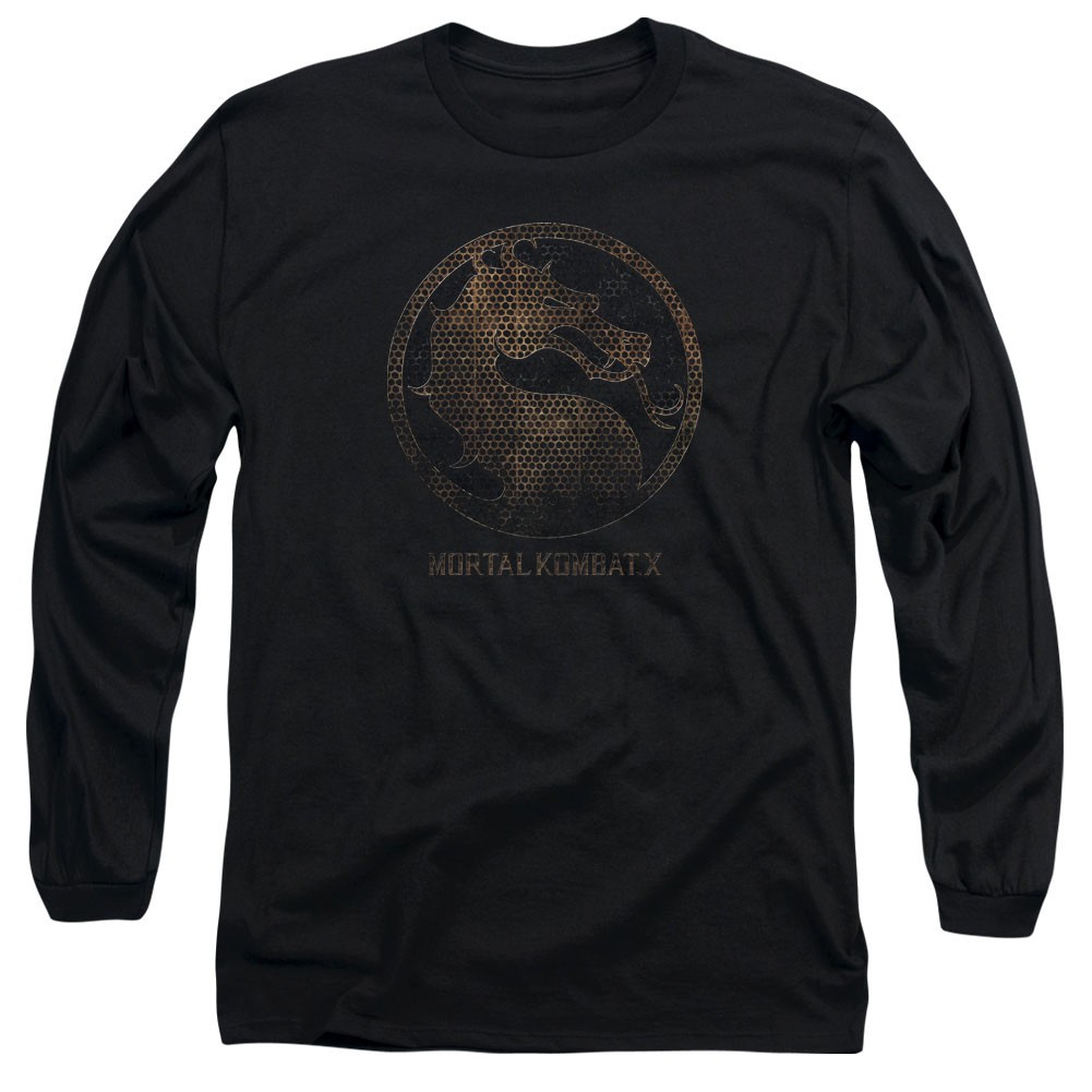 Mortal Kombat X Metal Seal Black Long Sleeve T-Shirt, Black