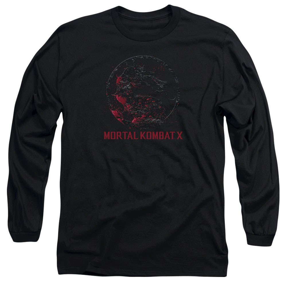Mortal Kombat X Bloody Seal Black Long Sleeve T-Shirt, Black