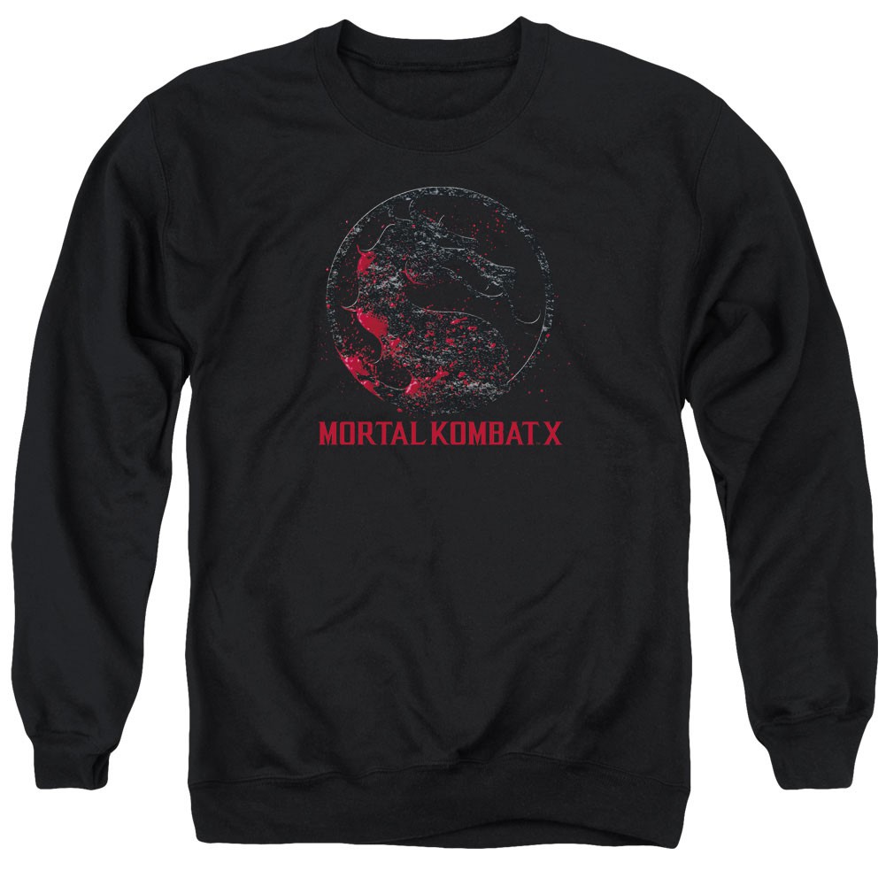 Mortal Kombat X Bloody Seal Black Crew Neck Sweatshirt, Black