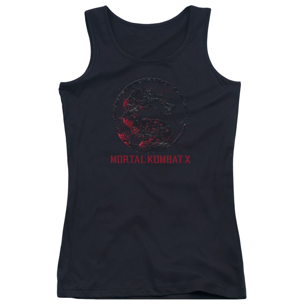 Mortal Kombat X Bloody Seal Black Juniors Tank Top, Black