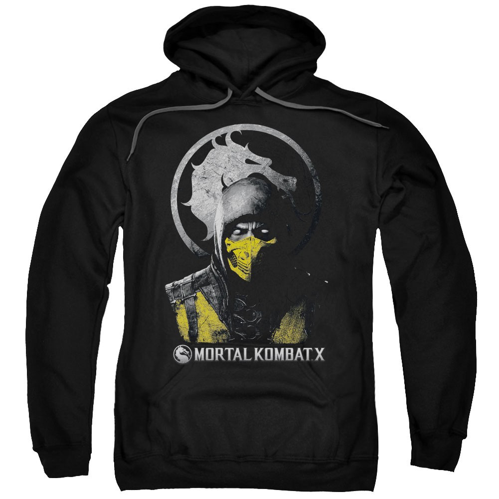 Mortal Kombat X Scorpion Bust Black Pullover Hoodie