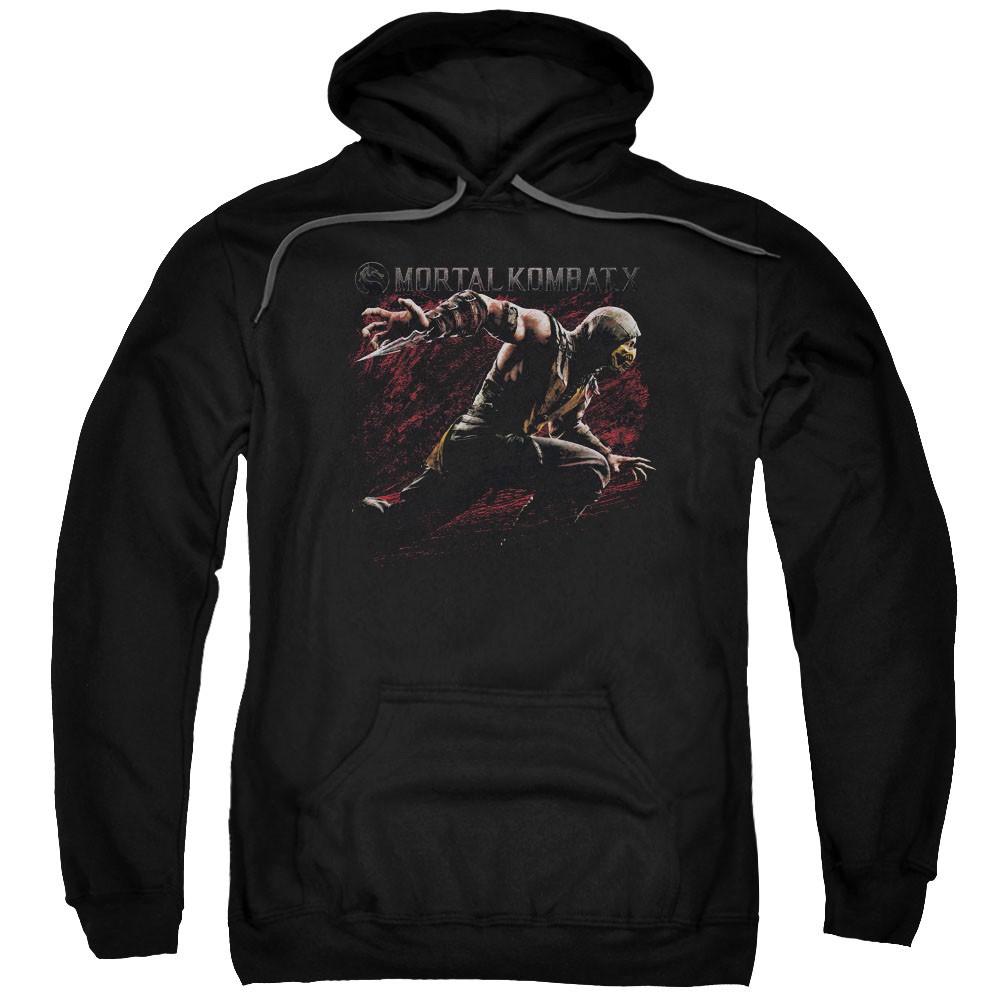 Mortal Kombat X Scorpion Lunge Black Pullover Hoodie, Black