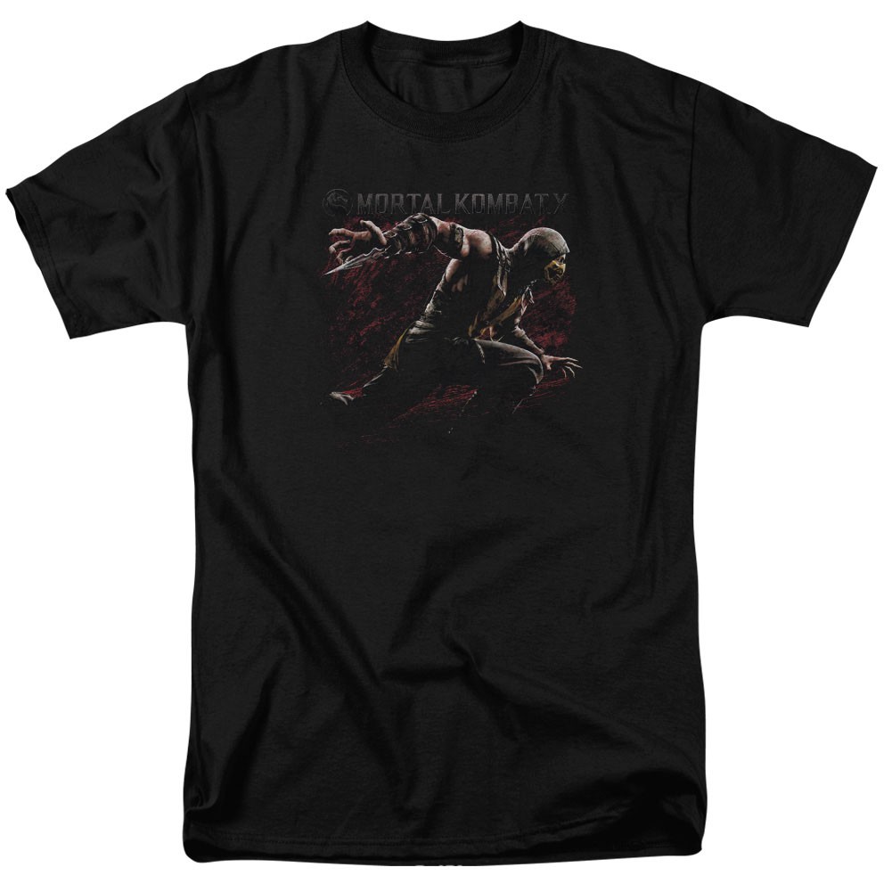 Mortal Kombat X Scorpion Lunge Black T-Shirt, Black