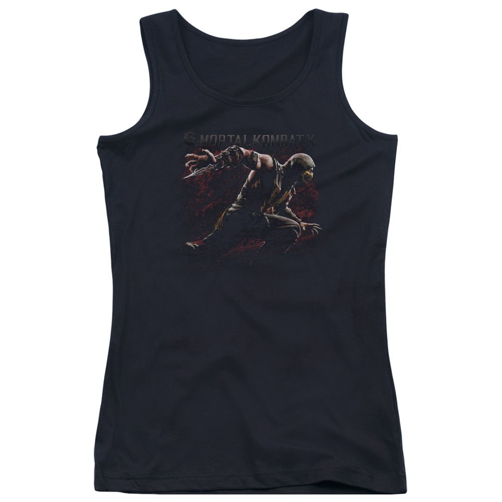 Mortal Kombat X Scorpion Lunge Black Juniors Tank Top, Black