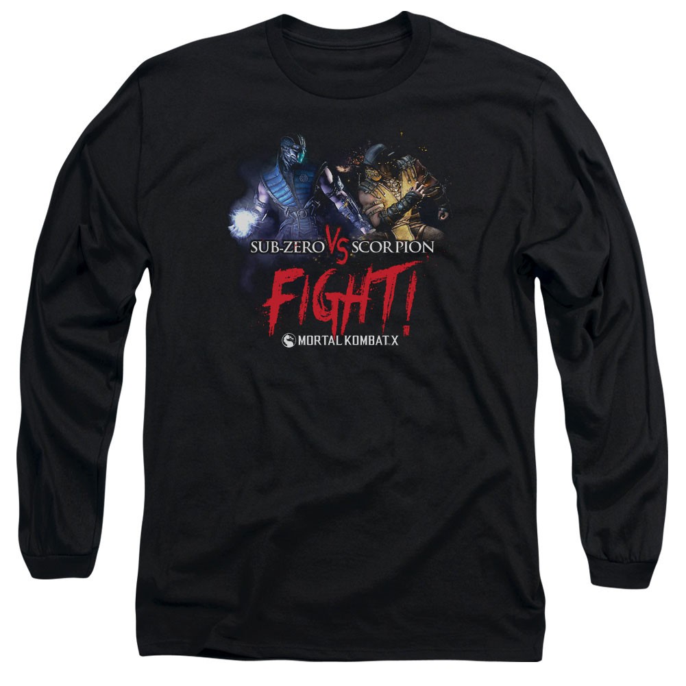 Mortal Kombat X Fight Black Long Sleeve T-Shirt, Black