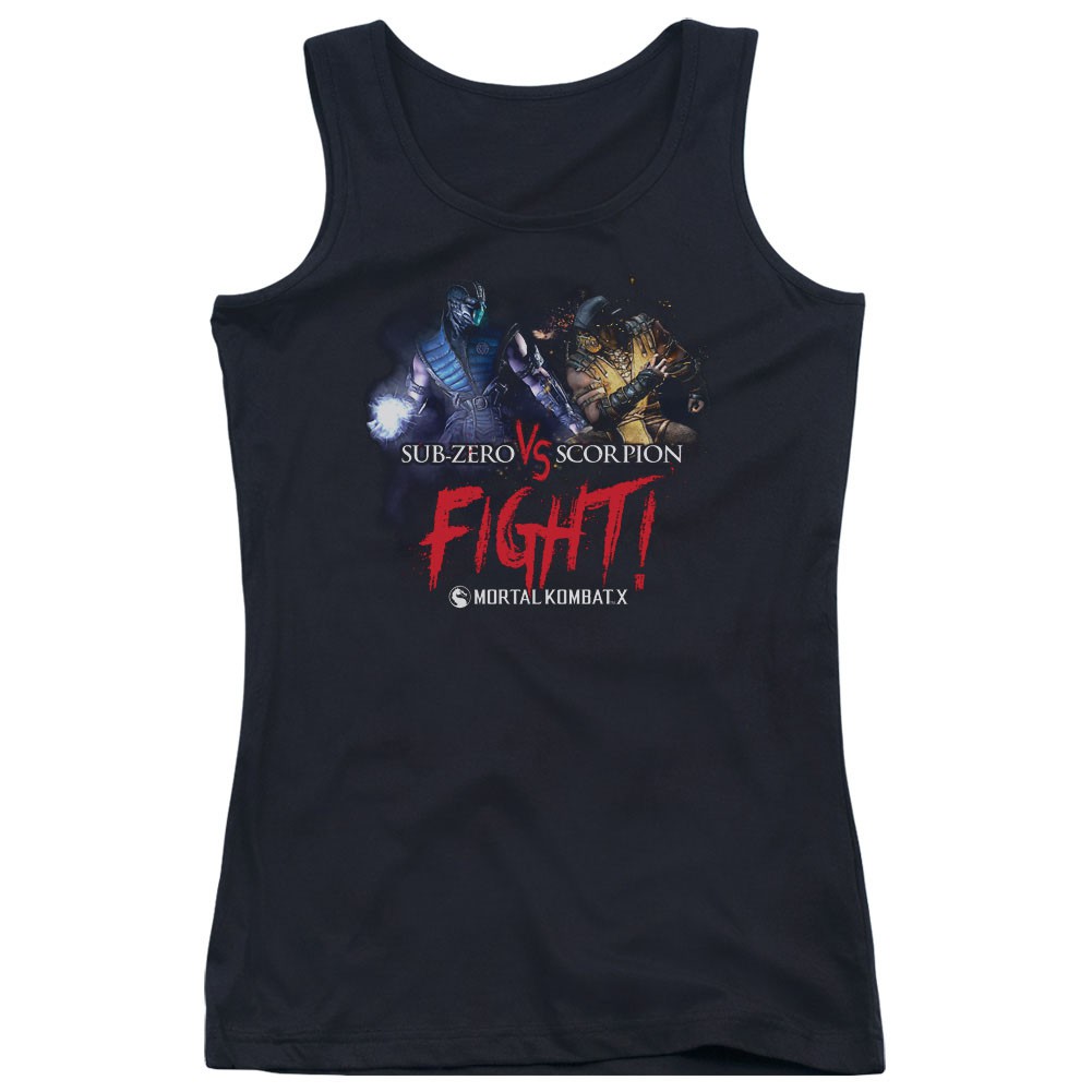 Mortal Kombat X Fight Black Juniors Tank Top, Black