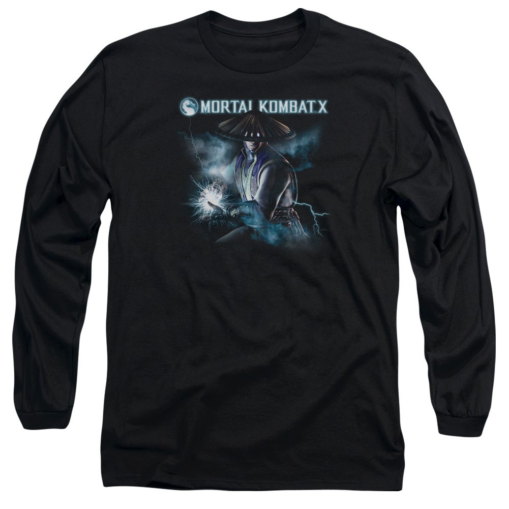 Mortal Kombat X Raiden Black Long Sleeve T-Shirt, Black
