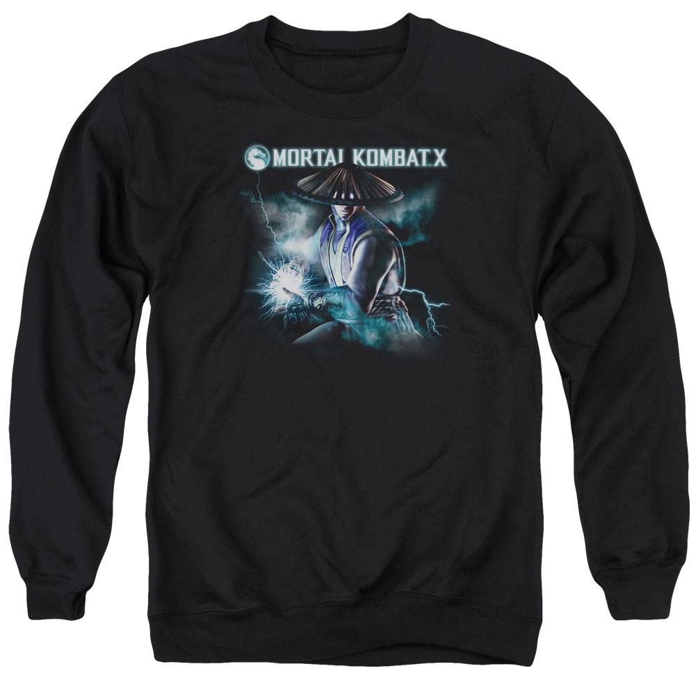 Mortal Kombat X Raiden Black Crew Neck Sweatshirt, Black