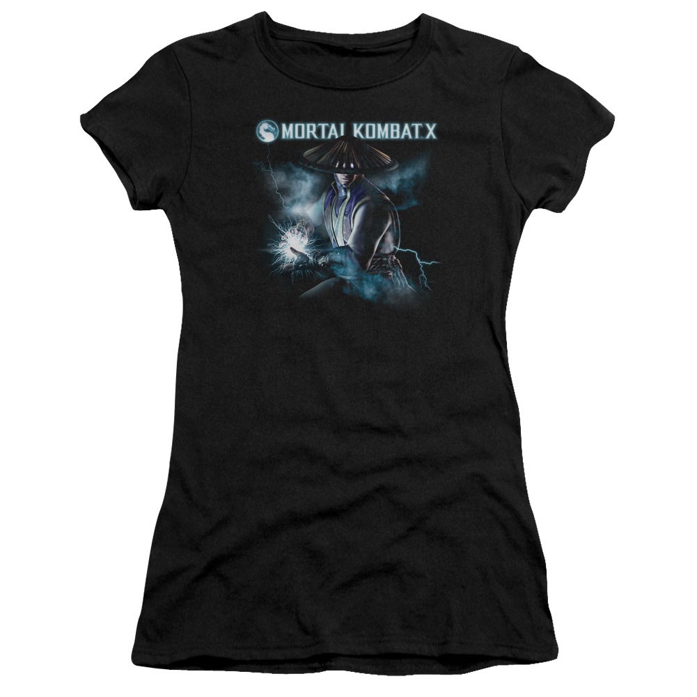 Mortal Kombat X Raiden Black Juniors T-Shirt, Black