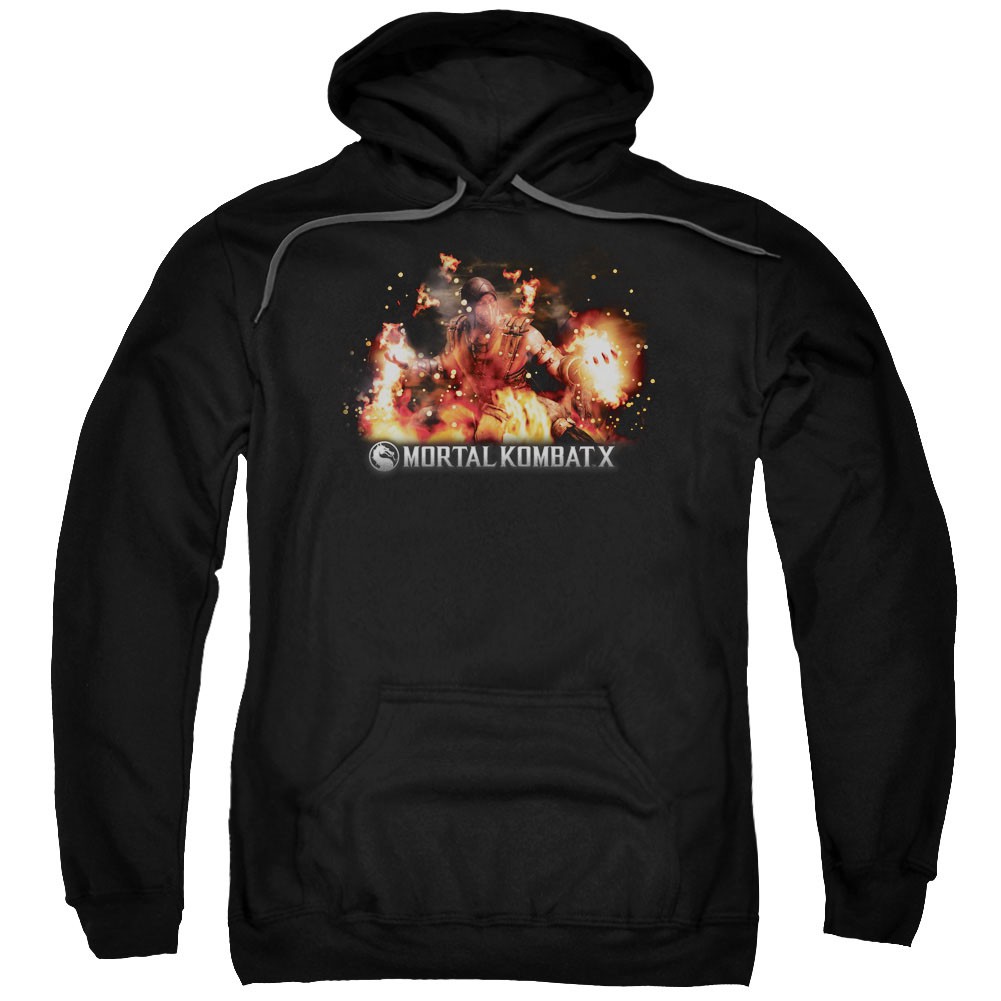 Mortal Kombat X Scorpio Flames Black Pullover Hoodie