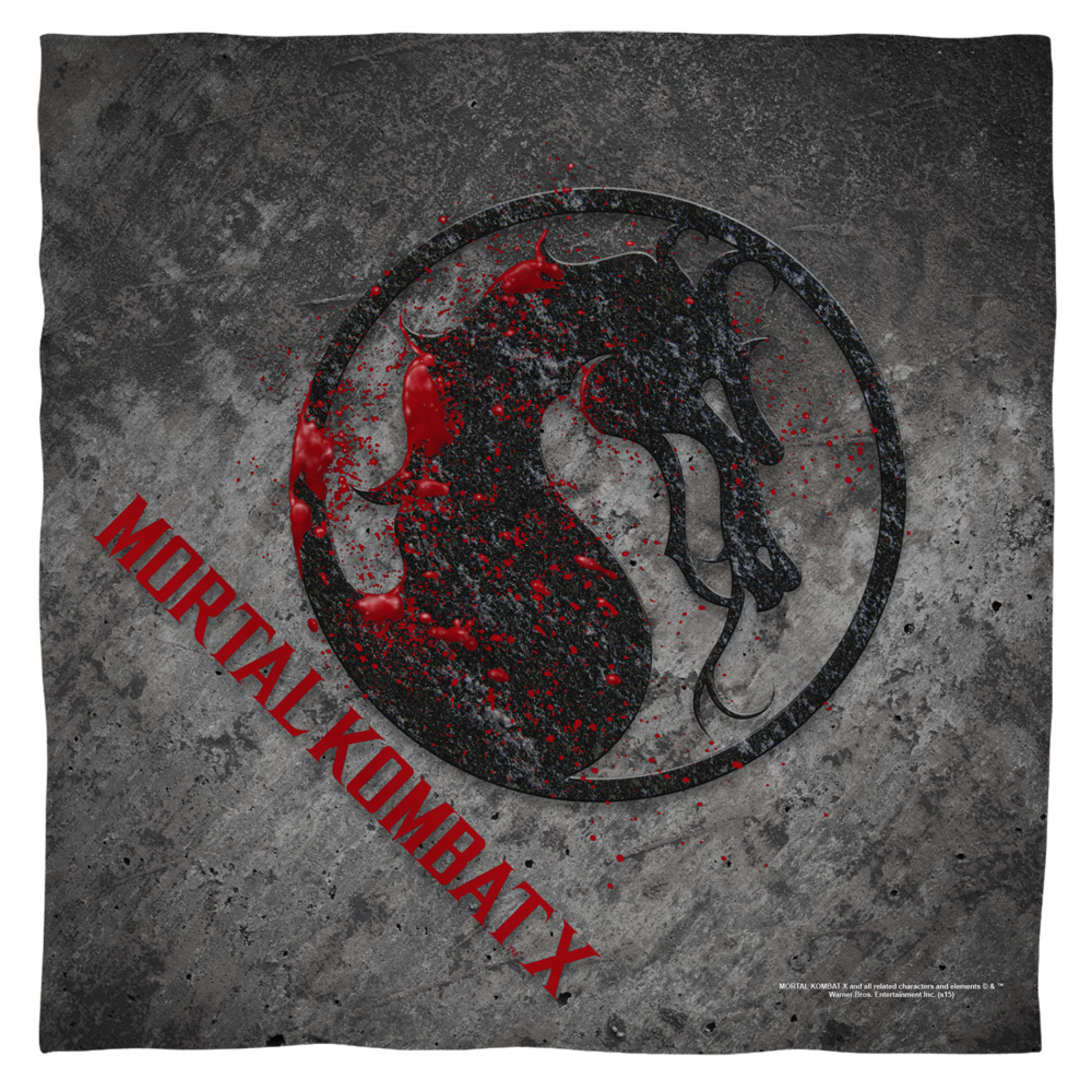 Mortal Kombat X Bloody Stone Logo Bandana, Multi-Color