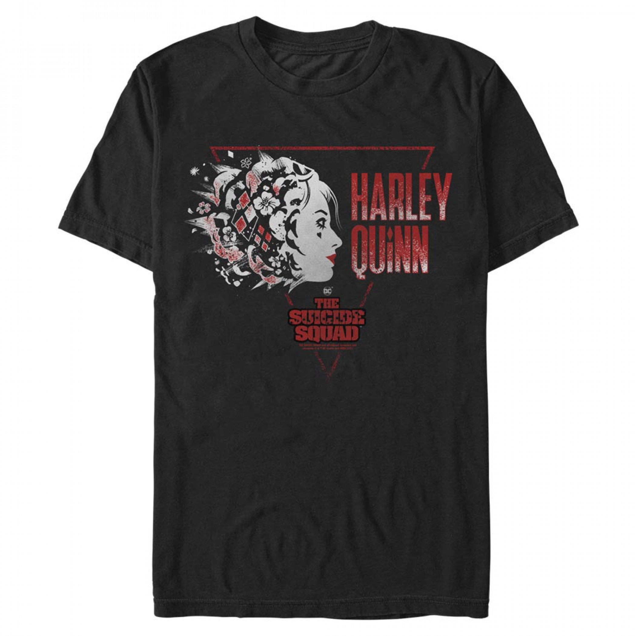 The Suicide Squad Harley Quinn Gummy Flowers Men's T-Shirt, Multi-Color