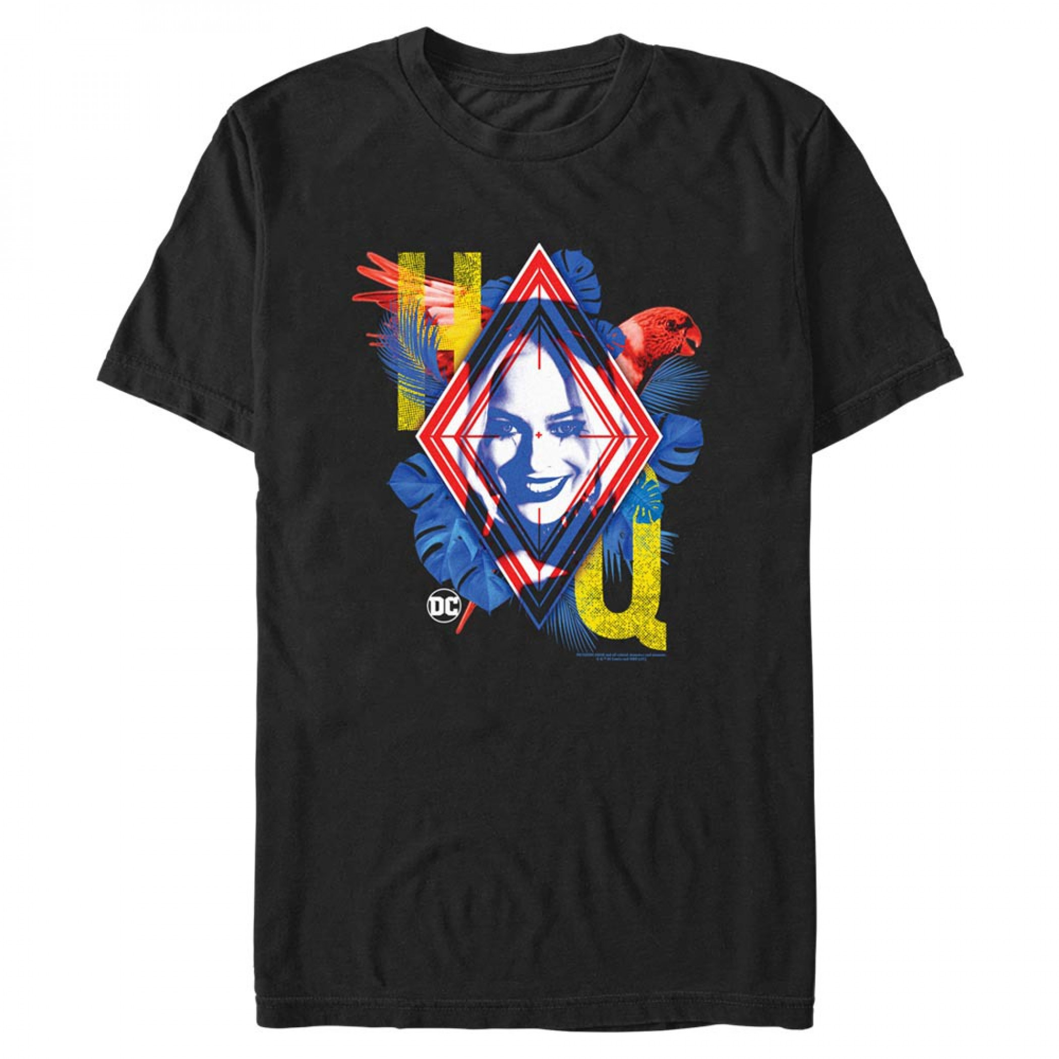 The Suicide Squad Harley Quinn HQ Character Portrait Men's T-Shirt, Multi-Color
