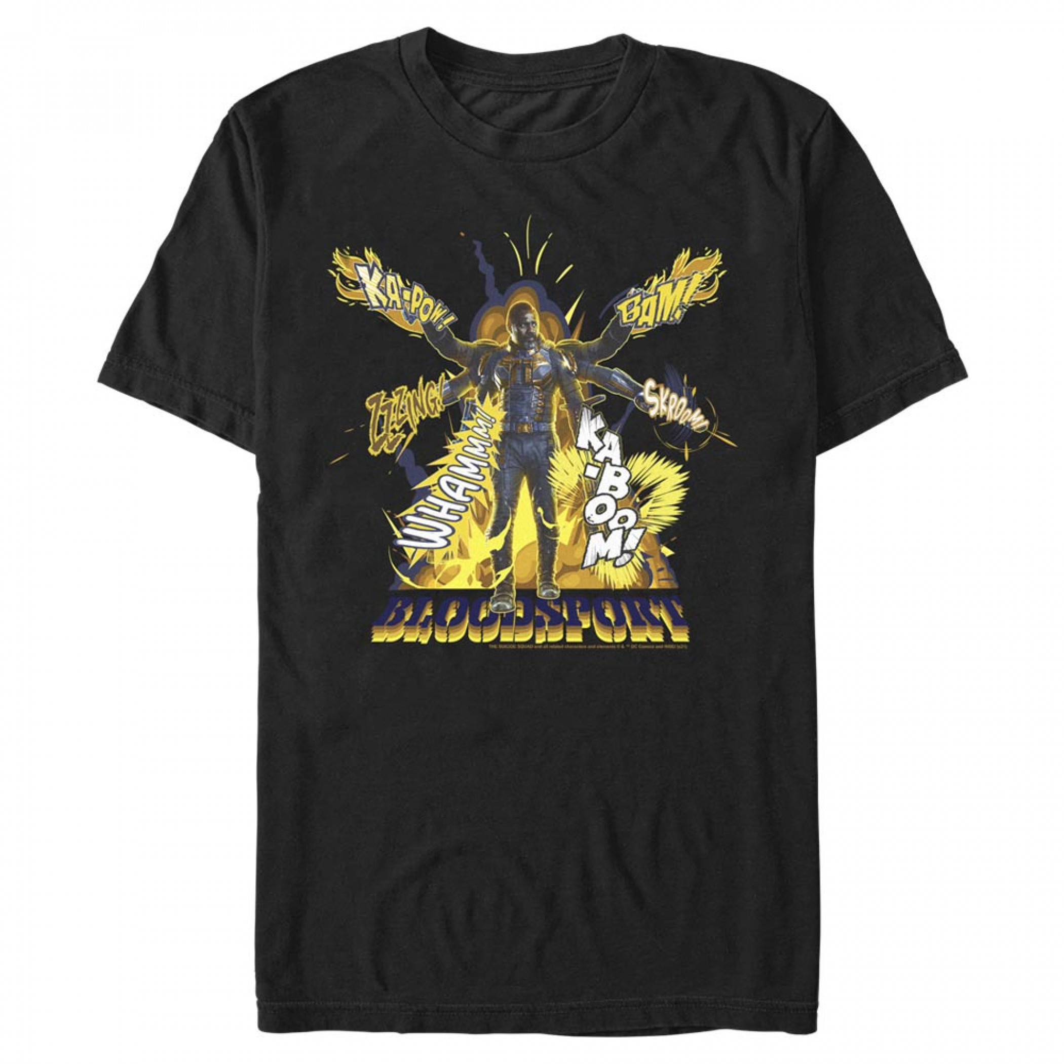 The Suicide Squad Bloodsport Character KABOOM Men's T-Shirt, Multi-Color