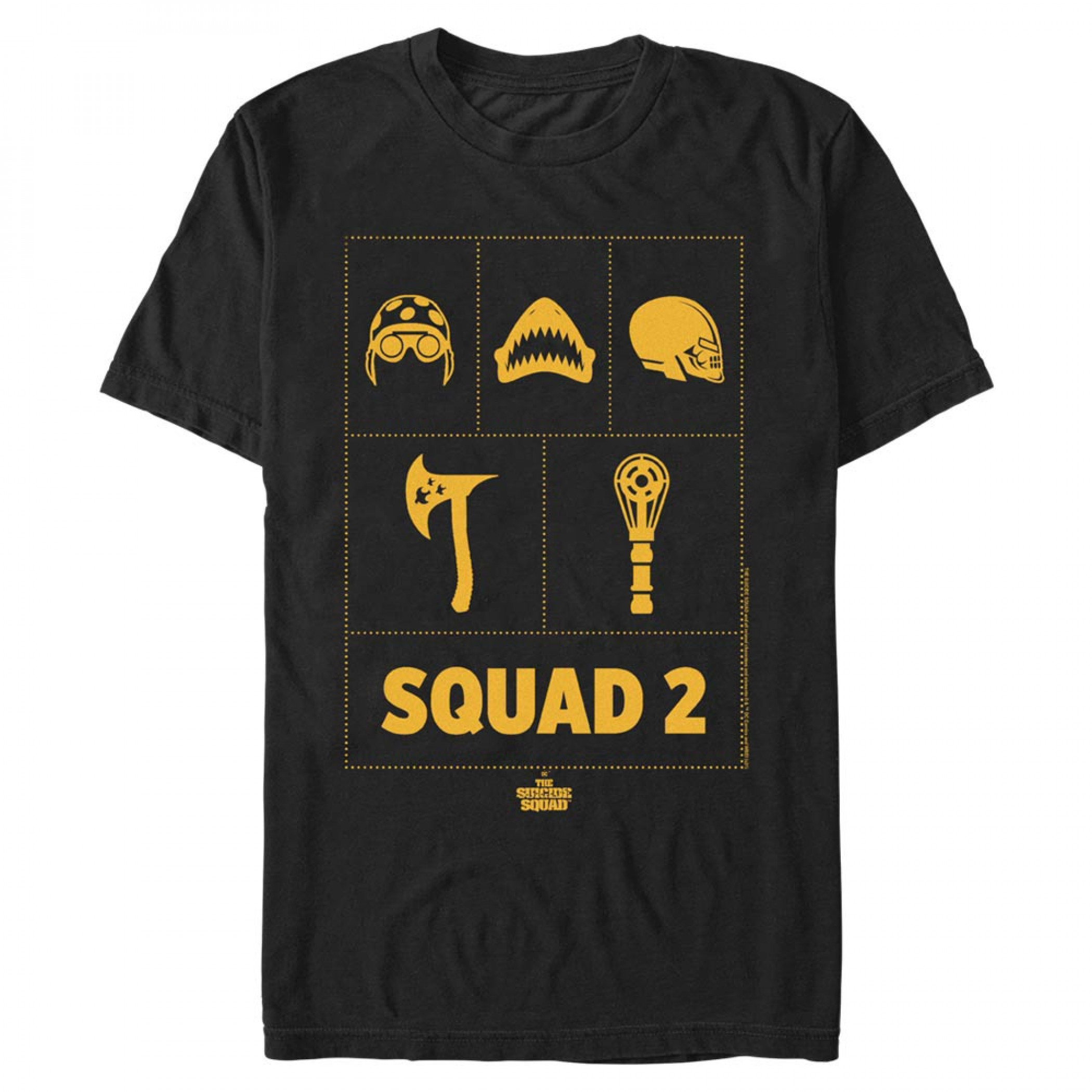 The Suicide Squad Squad-2 Character Logos Men's T-Shirt, Black