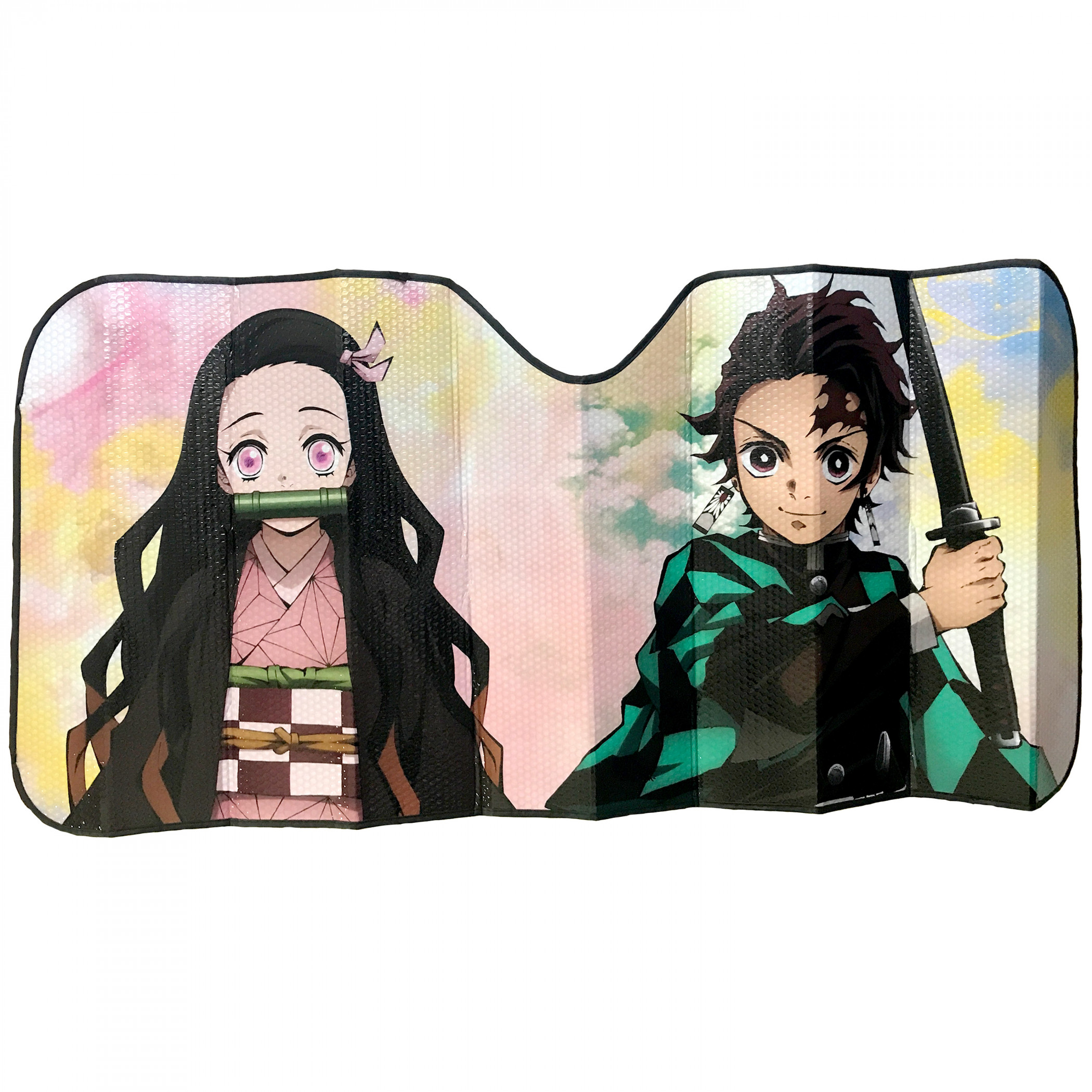 Demon Slayer Tanjiro and Nezuko Car Sunshade, Multi-Color