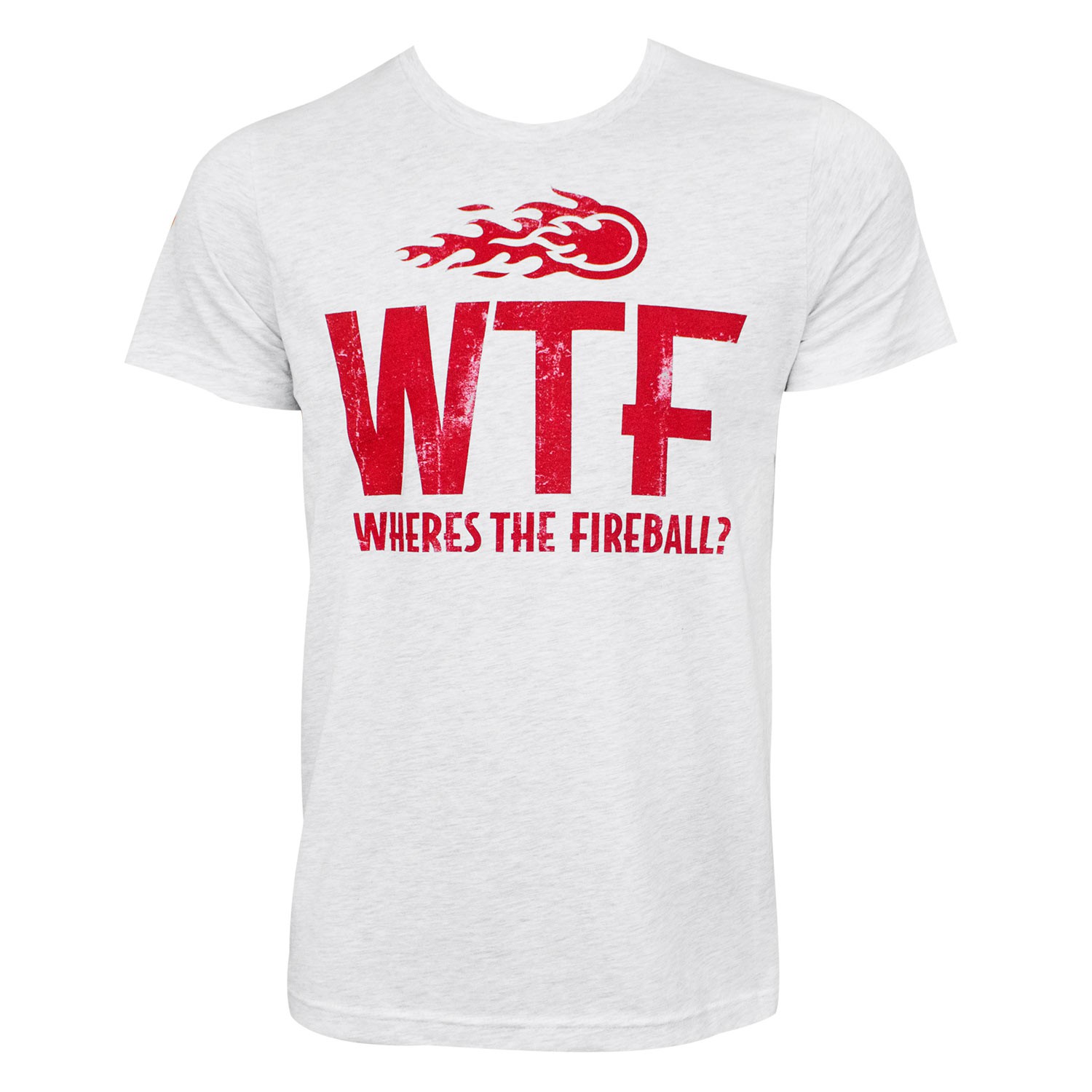 Fireball Whisky WTF Logo Heather Grey Tee Shirt