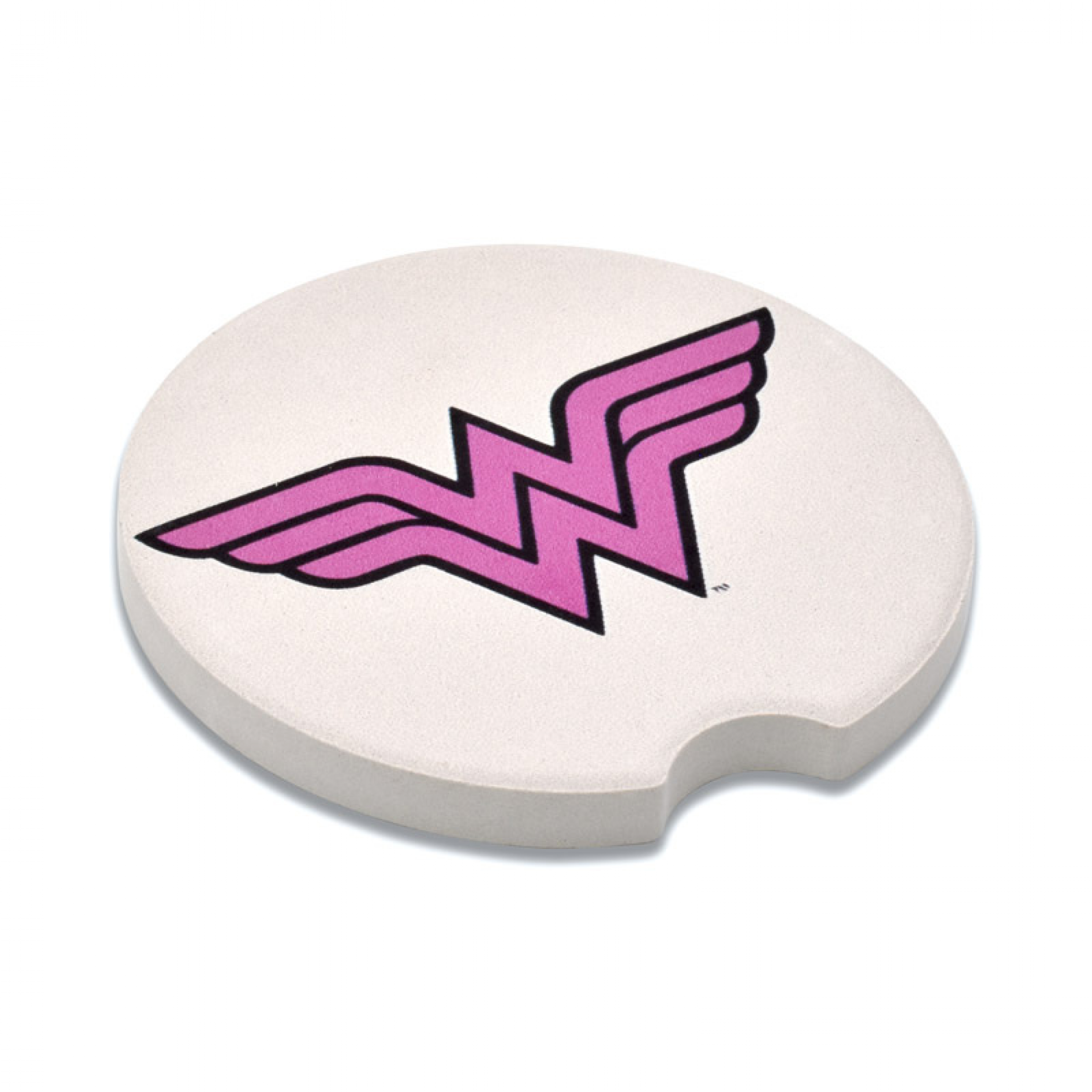 Wonder Woman Symbol Absorbent Car Coasters, White