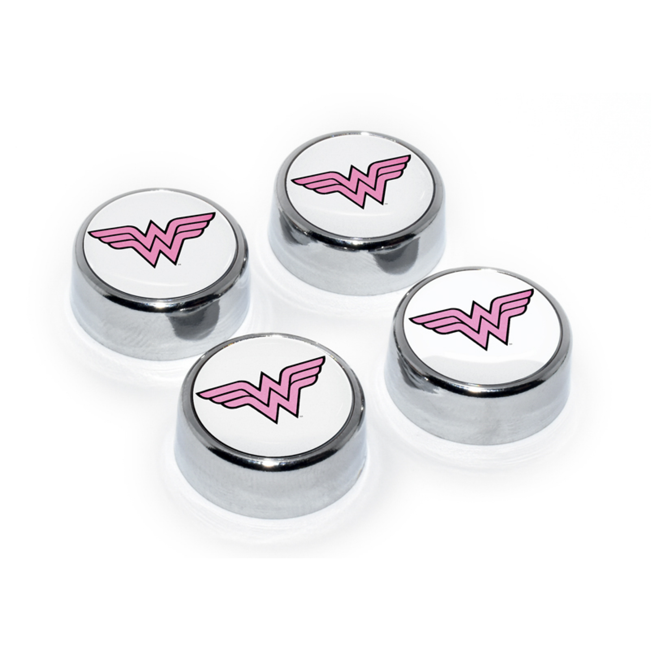 Wonder Woman Symbol License Plate Frame Screw Set, White