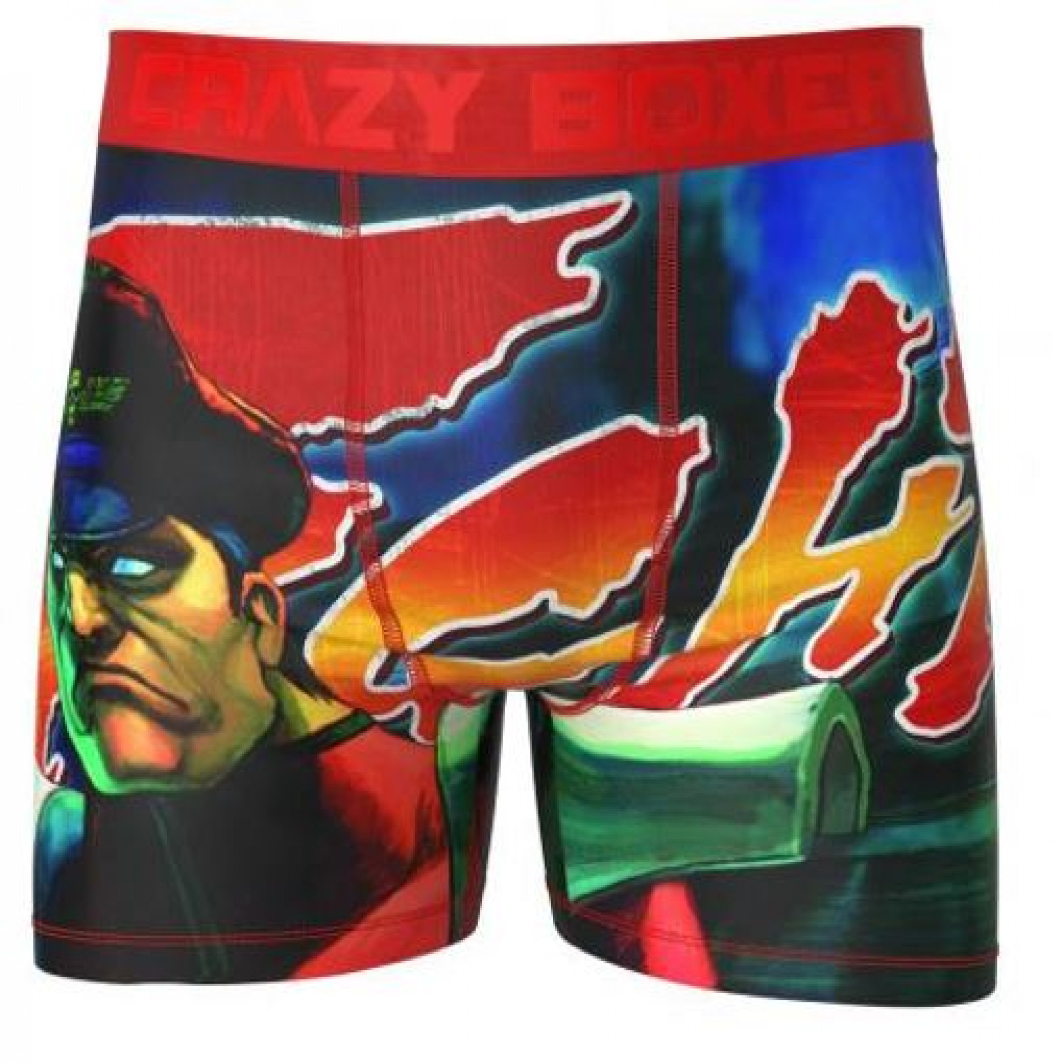 Street Fighter Power of Bison Men's Crazy Boxer Briefs, Multi-Color