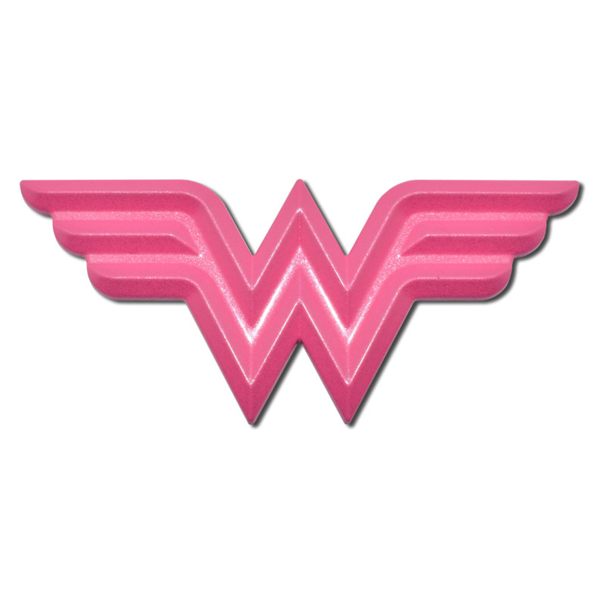 Wonder Woman Symbol Hot Pink Chrome Plated Emblem, Pink