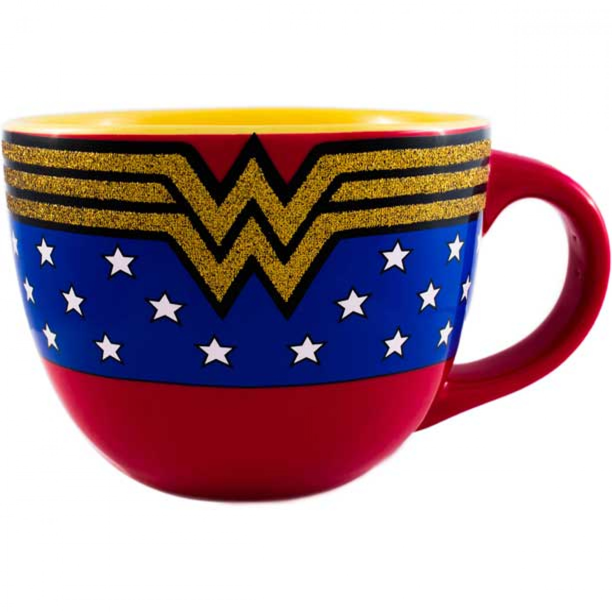 Wonder Woman Glitter Logo 24 oz Soup Mug, Red