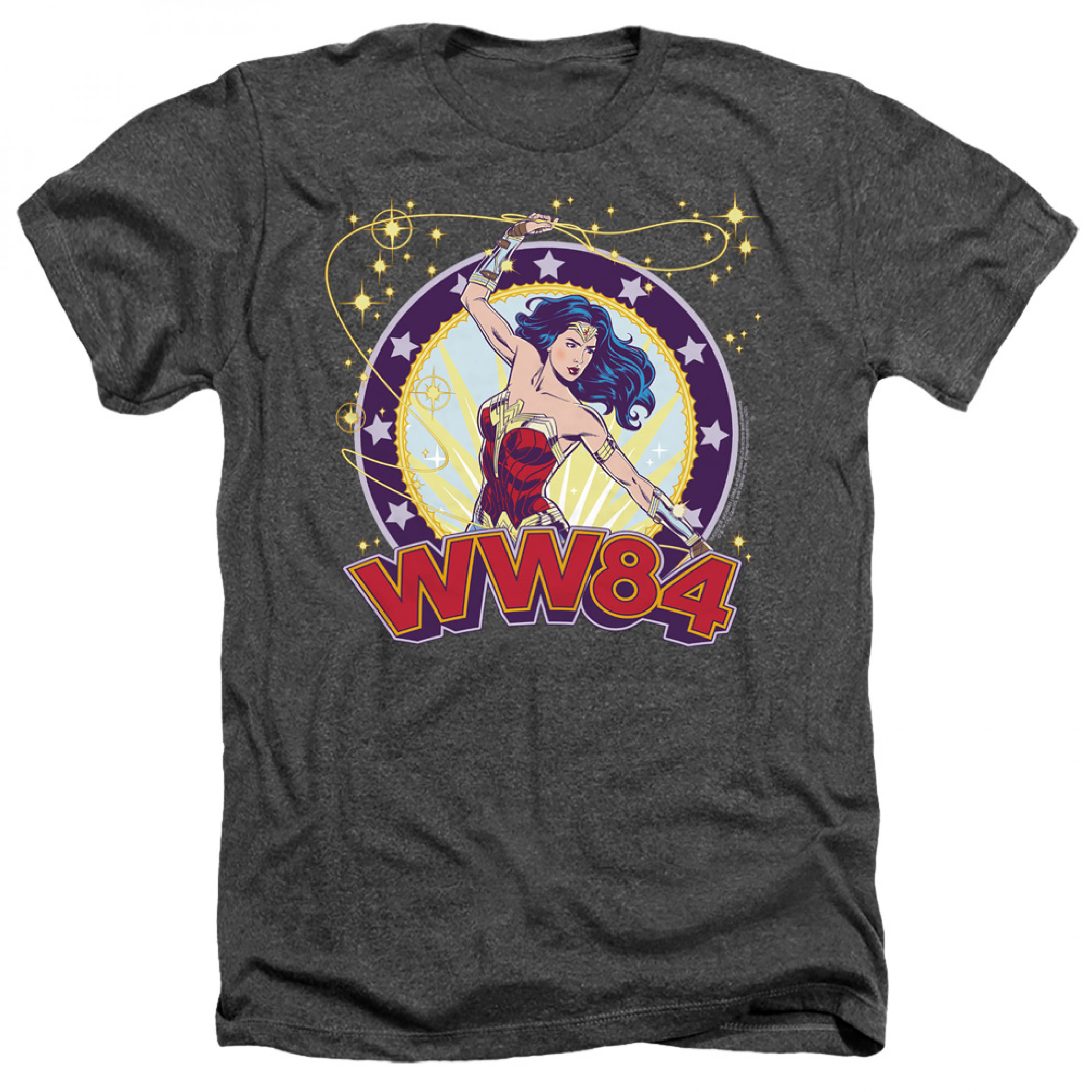 Wonder Woman 1984 Movie Lasso Star Heather T-Shirt, Grey